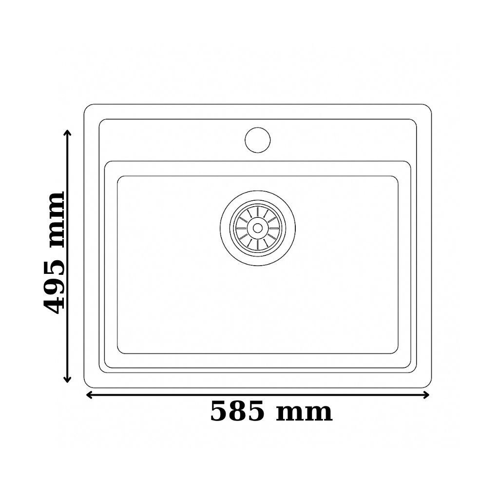 Granit Evye KOMORI Series Anthracite 58,5x49,5 (ANTRASİT) 