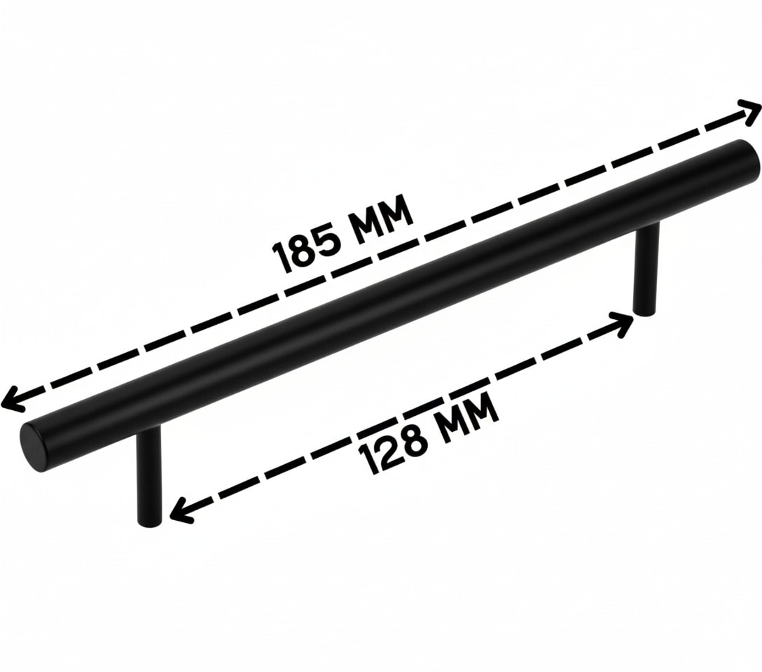 Keijo SİYAH 128mm Paslanmaz Kulp (mobilya, dolap kulbu, kulp modeli)