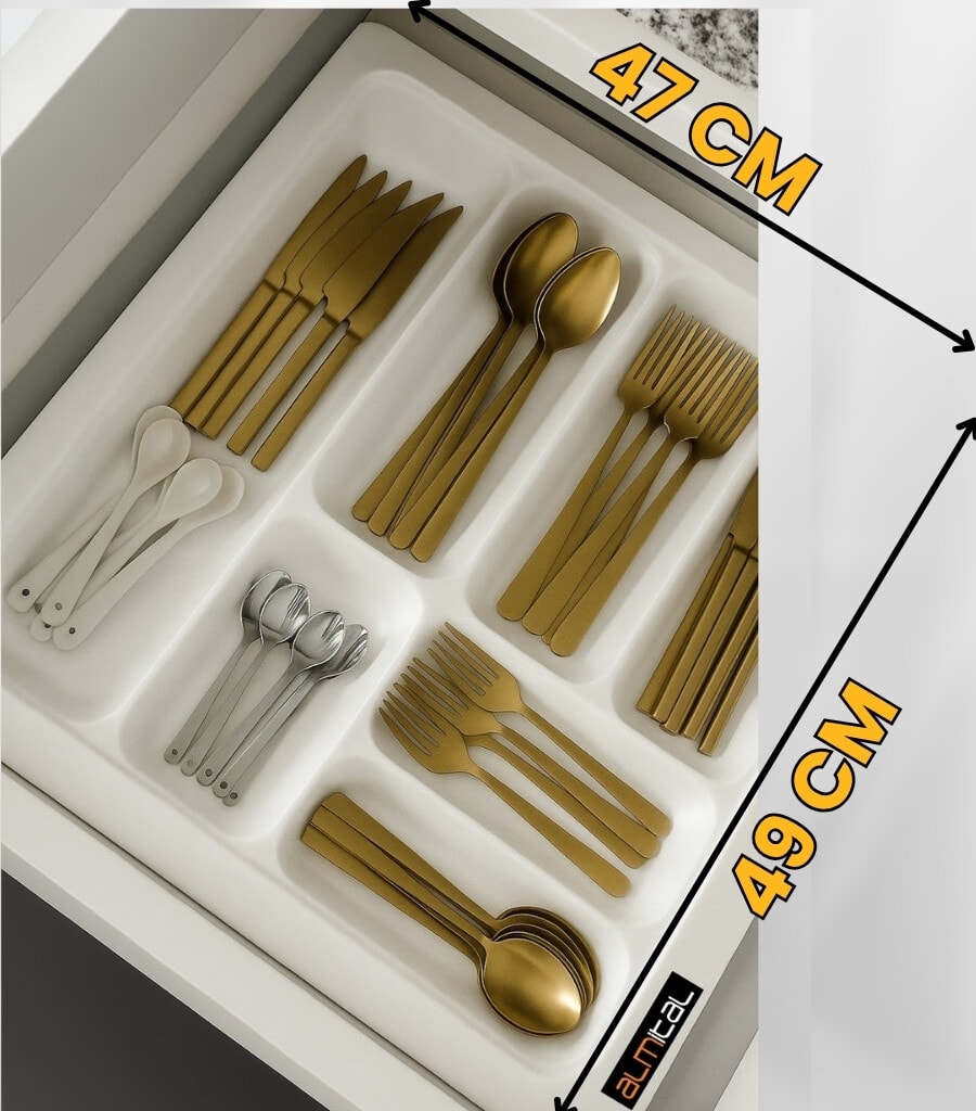 47x49 Beyaz Kaşıklık ve Kepçelik 2'li Set (Ücretsiz Kesim) 40x41CM ‘E KADAR KESİLEBİLİR