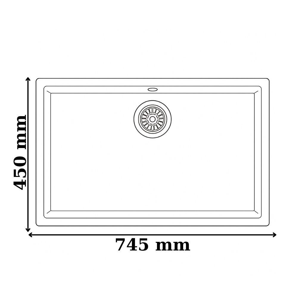 Granit Evye SENDAI Series Anthracite 74,5x45 (ANTRASİT) 