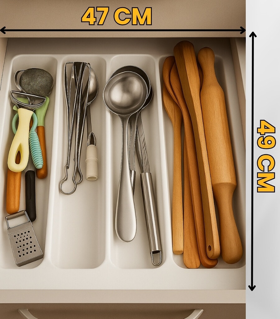 47x49 Beyaz Kaşıklık ve Kepçelik 2'li Set (Ücretsiz Kesim) 40x41CM ‘E KADAR KESİLEBİLİR