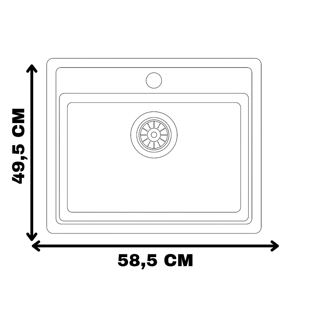 Granit Evye KOMORI Series Black 58,5x49,5 (SİYAH) 