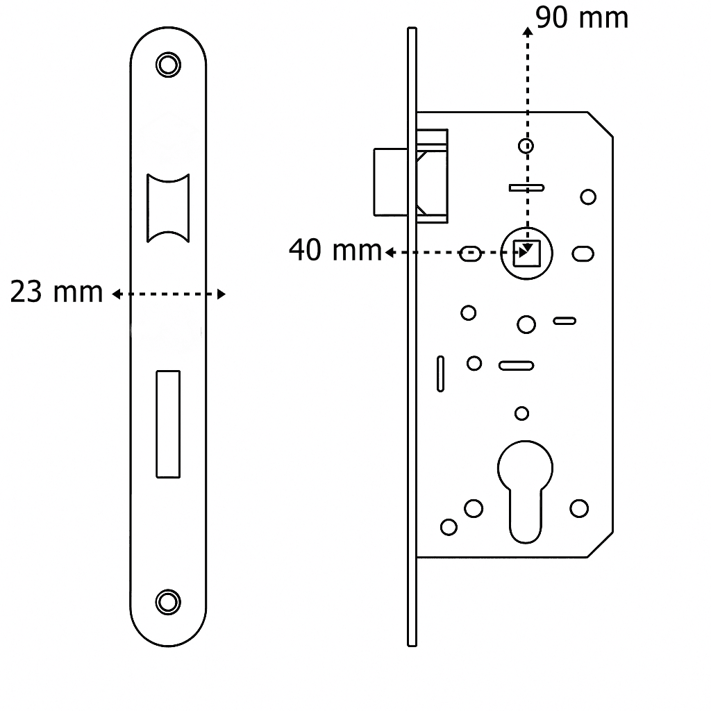 DOKKU GÖMME KİLİT WC OVAL SİYAH 40MM X 23MM AYNA