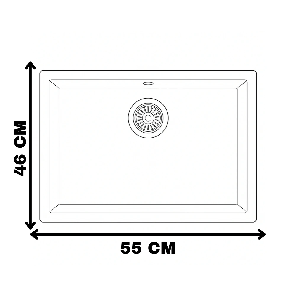 Granit Evye KOTARU Series Black 55x46 (SİYAH) 