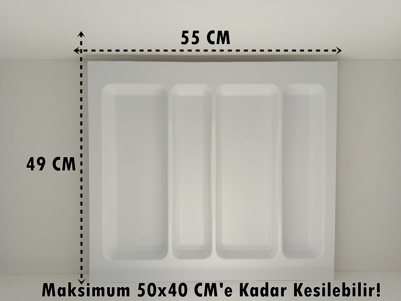 55X49 Beyaz Çekmece Içi Düzenleyici Antibakteriyel Kepçelik - 50x40 cm'e kadar kesilebilir