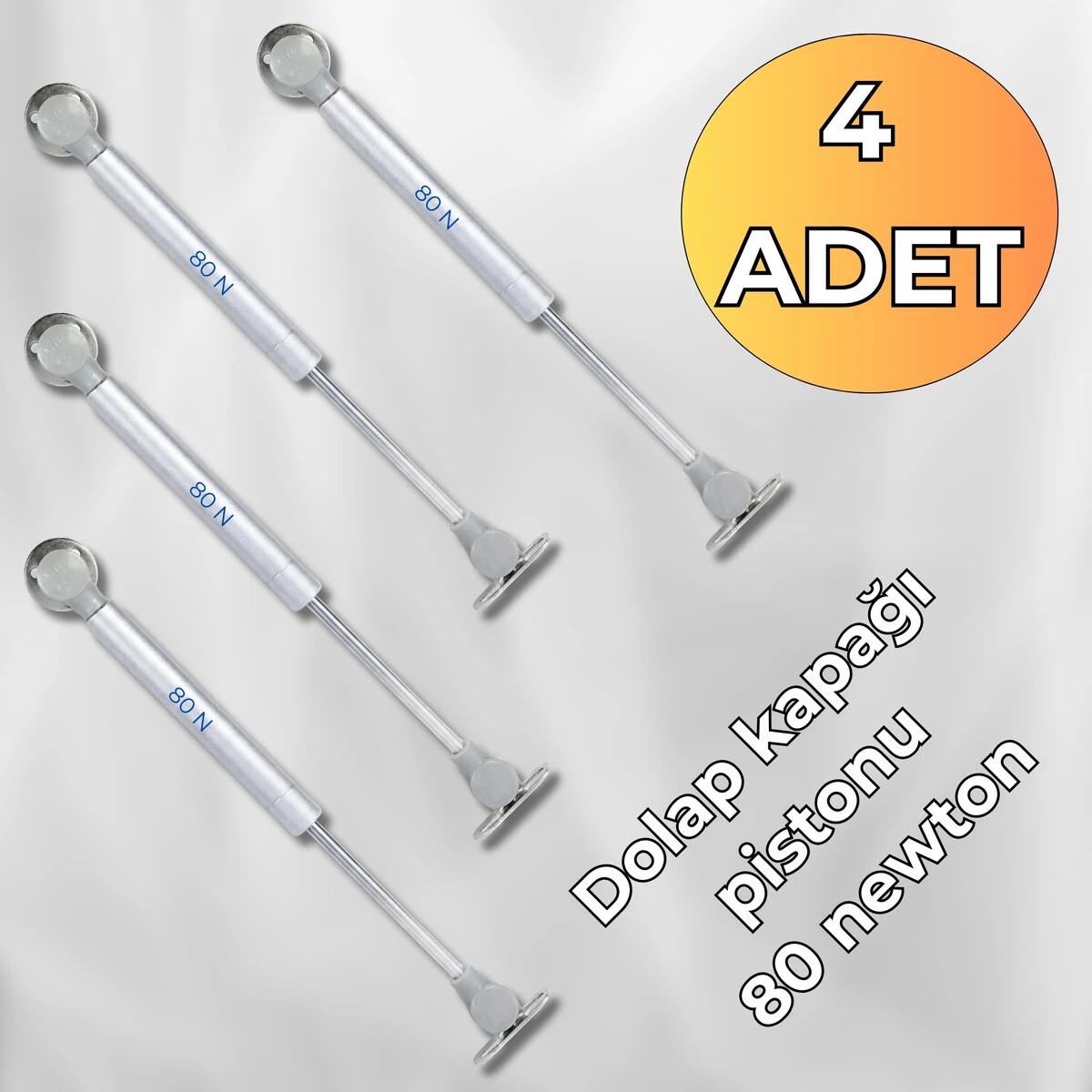 4 Adet  80N Gazlı Piston Kalkar Dolap Kapak Uzun Ömürlü