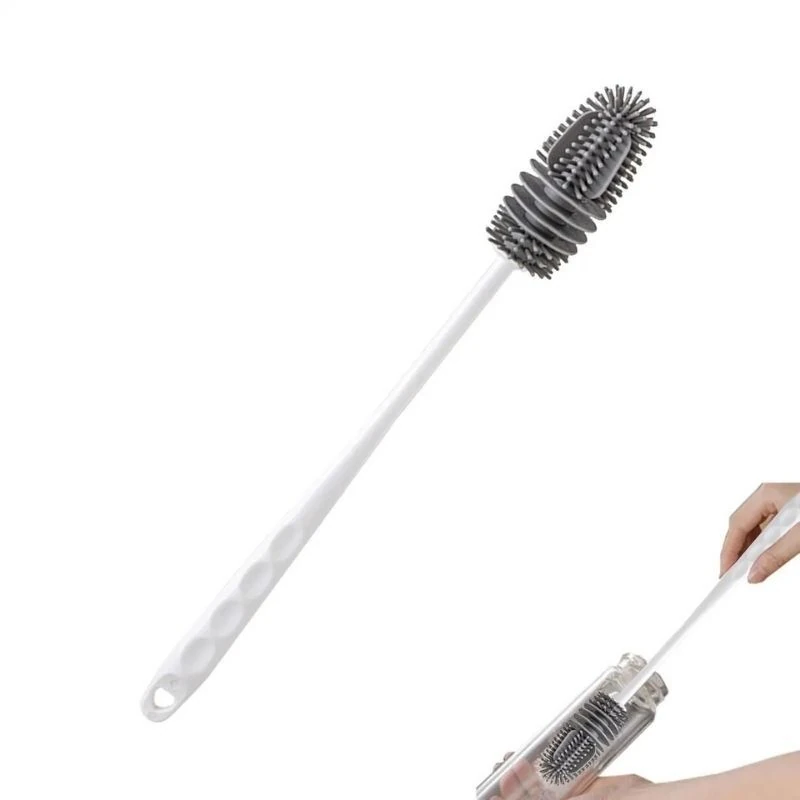 Sparkle Jar Silikon Uzun Saplı Kavanoz, Biberon, Şişe, Vazo Yıkama Fırçası Beyaz