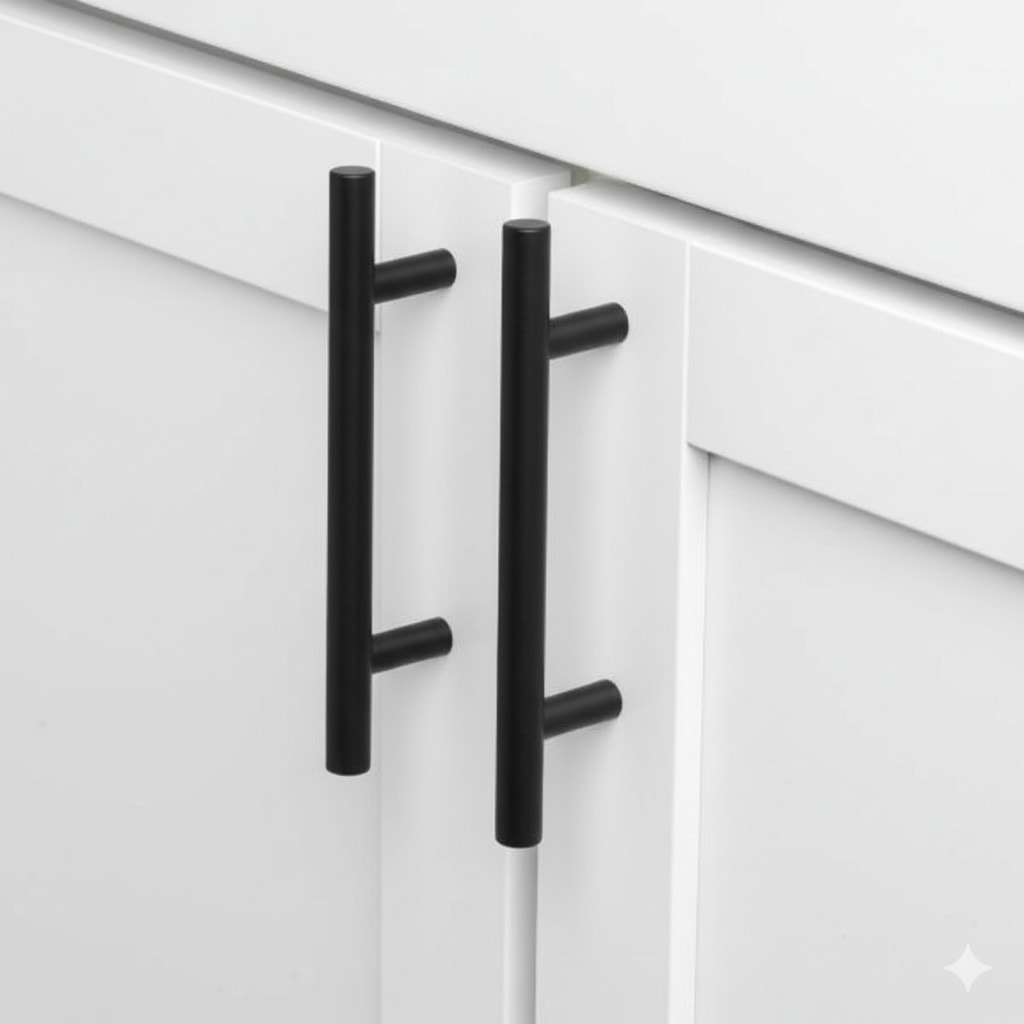 5 ADET Keijo SİYAH 128mm Paslanmaz Kulp (mobilya, dolap kulbu, kulp modeli)