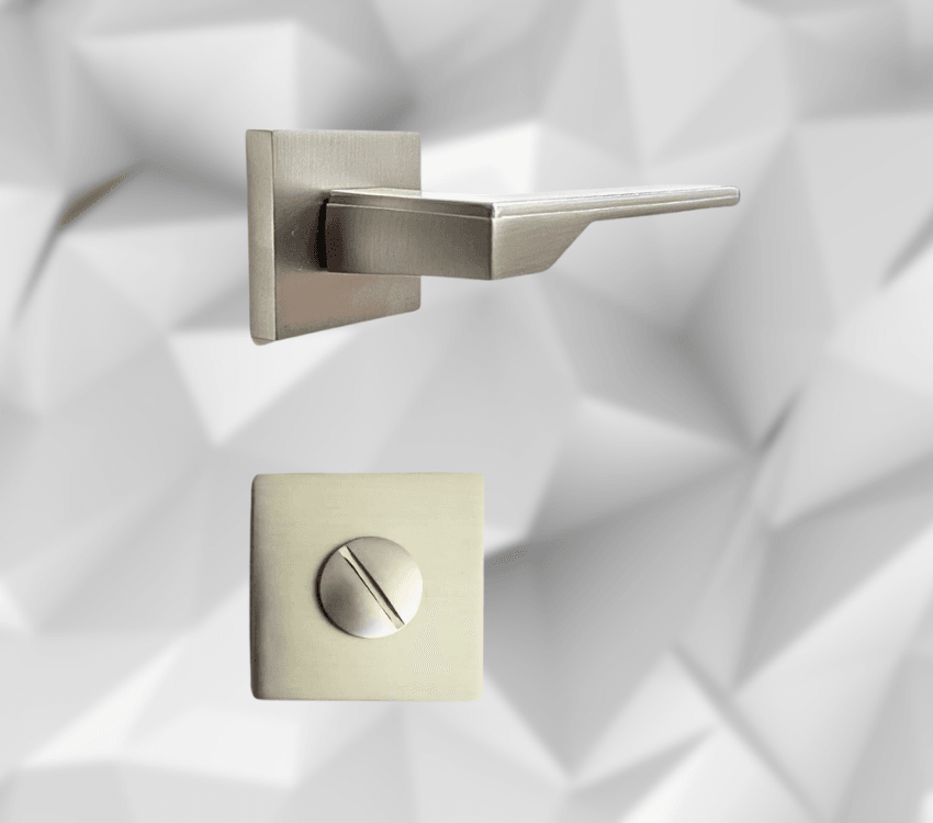 Stilo INOX Kare Rozetli Kapı Kolu Lüks WC Kapı Kolu