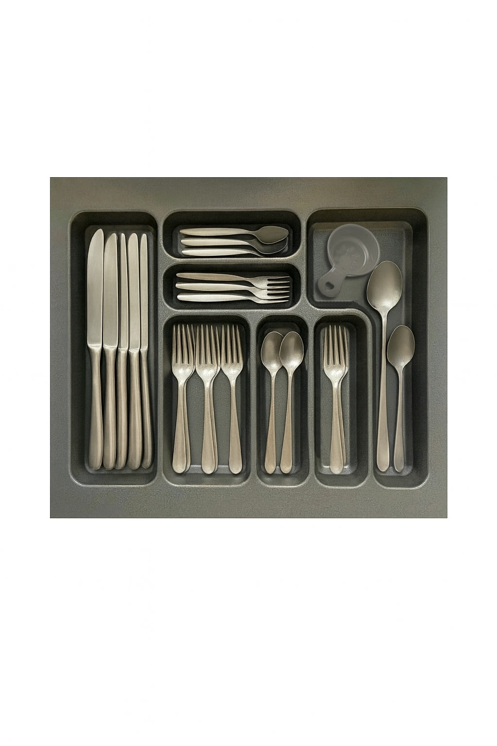 55x49 cm antrasit antibakteriyel kaşıklık, istediğiniz ölçüde ücretsiz kesim, çekmece içi kaşıklık