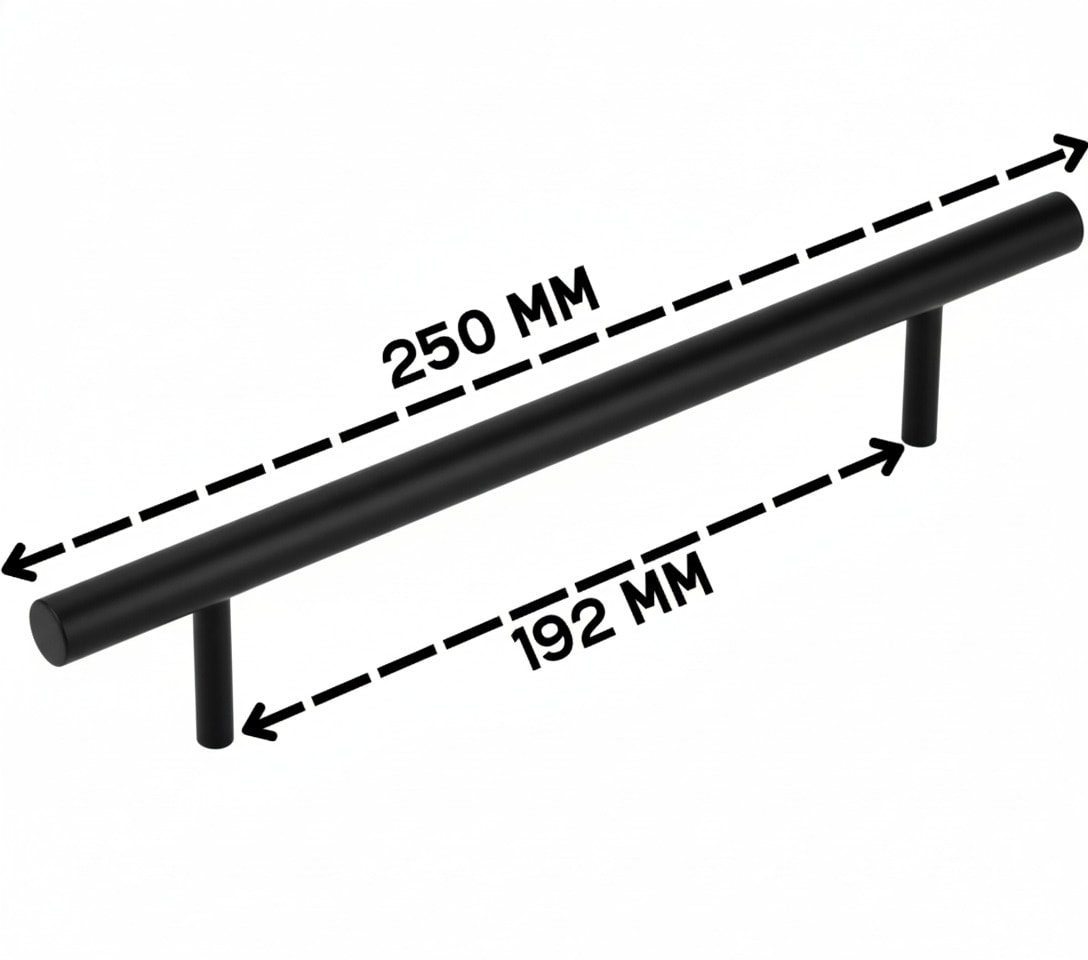 10 ADET Keijo SİYAH 192mm Paslanmaz Kulp (mobilya, dolap kulbu, kulp modeli)