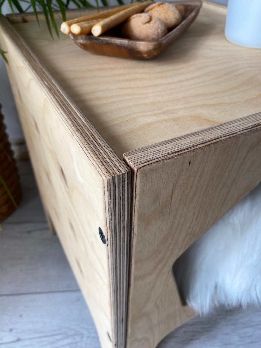 VETLE - Plywood Modern ve Fonksiyonel Pet Evi - Yan Sehpa