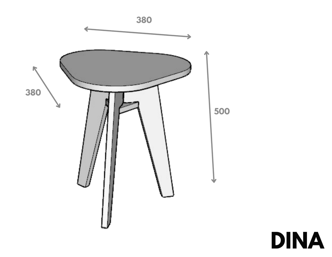 Dina Üçgen Tekli Plywood Sehpa – Doğal Ahşap, Modern Tasarım Yan Sehpa