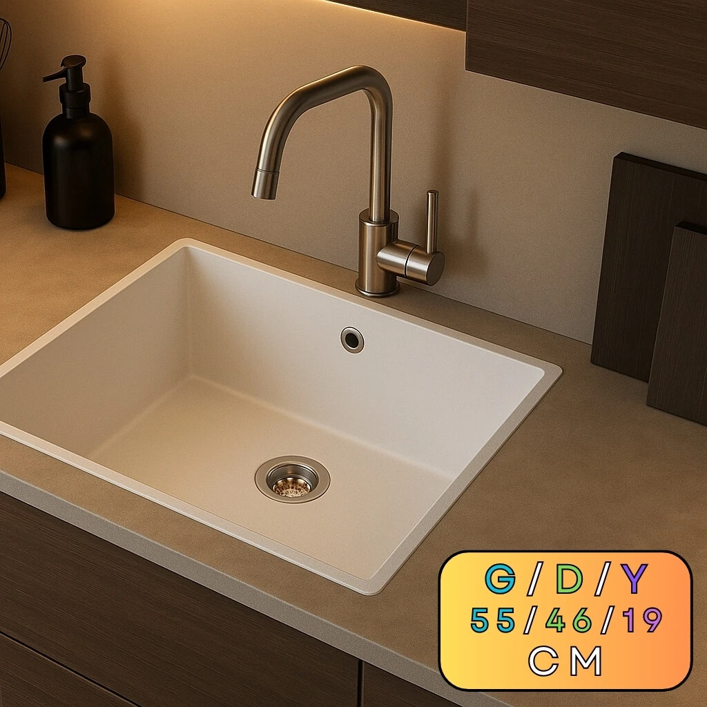 Granit Evye KOTARU Series White 55x46 (BEYAZ) 