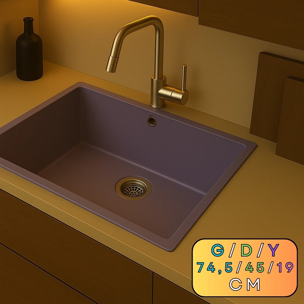 Granit Evye SENDAI Series Anthracite 74,5x45 (ANTRASİT) 