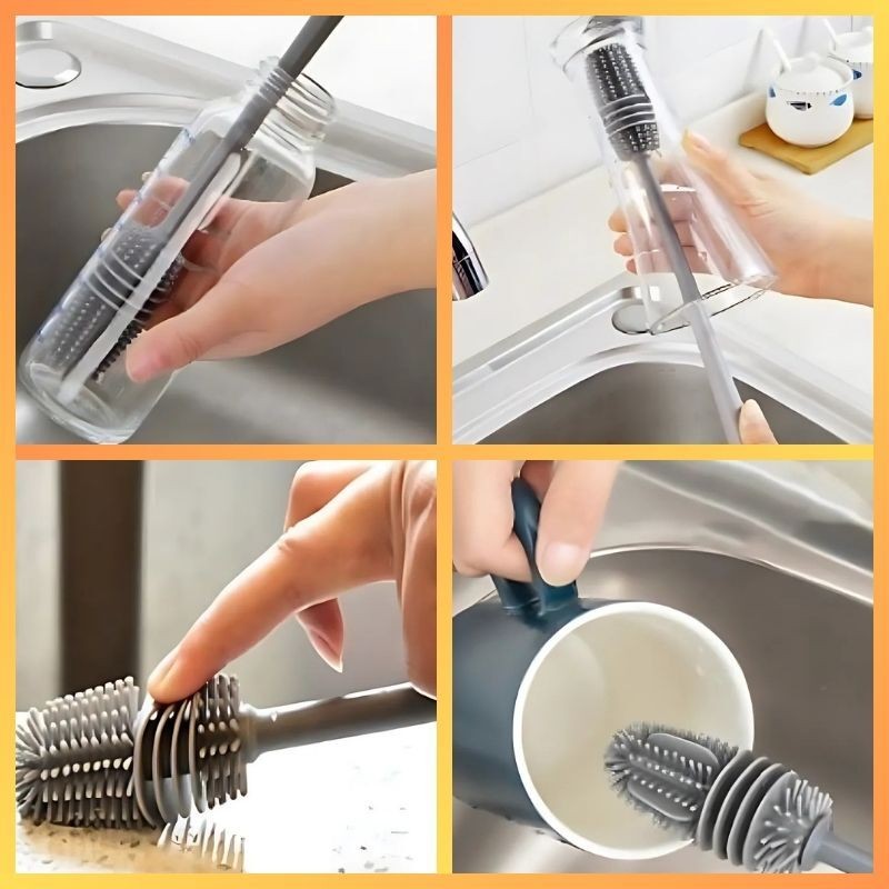 Sparkle Jar Silikon Uzun Saplı Kavanoz Yıkama Fırçası