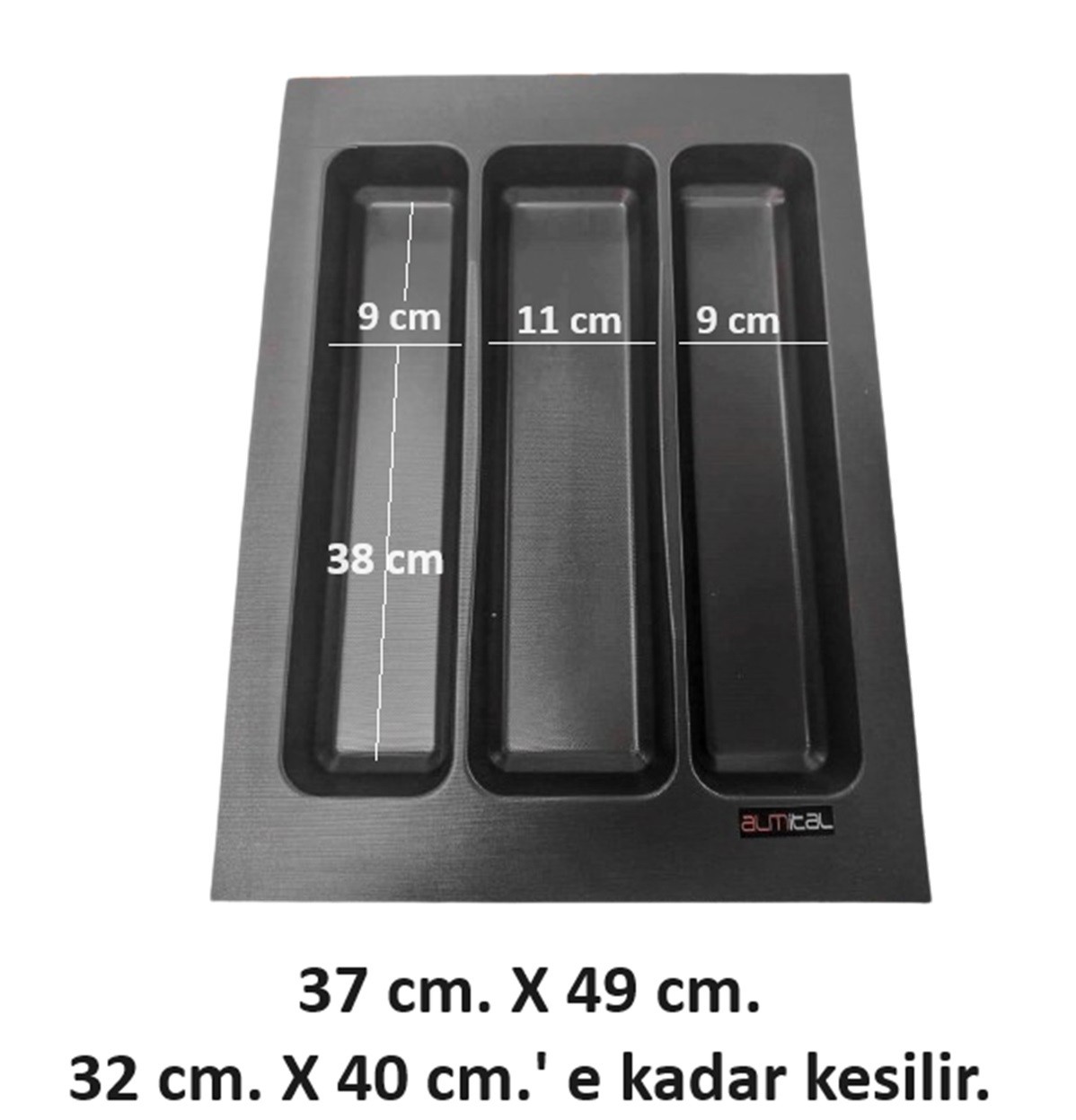 37x49 Mikro Kabartma Desenli Antrasit Kepçelik En 32 Boy 40 Cm'e kadar kesilebilir 