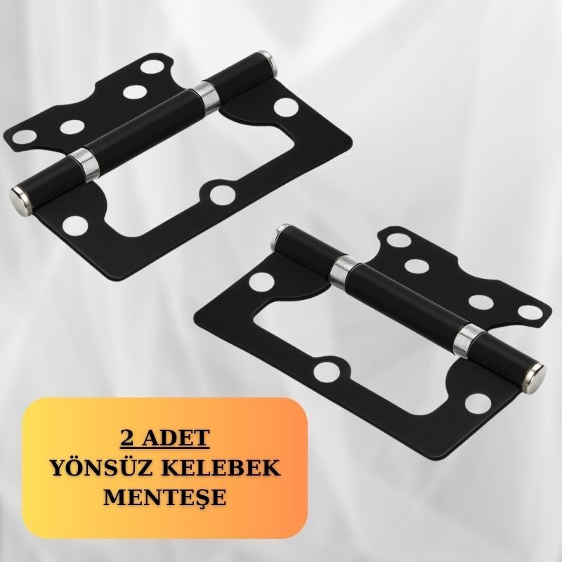 Cerniera Siyah 2 ADET İç-Dış Mekan Uyumlu Paslanmaz Kapı Menteşesi 100x71x38 mm