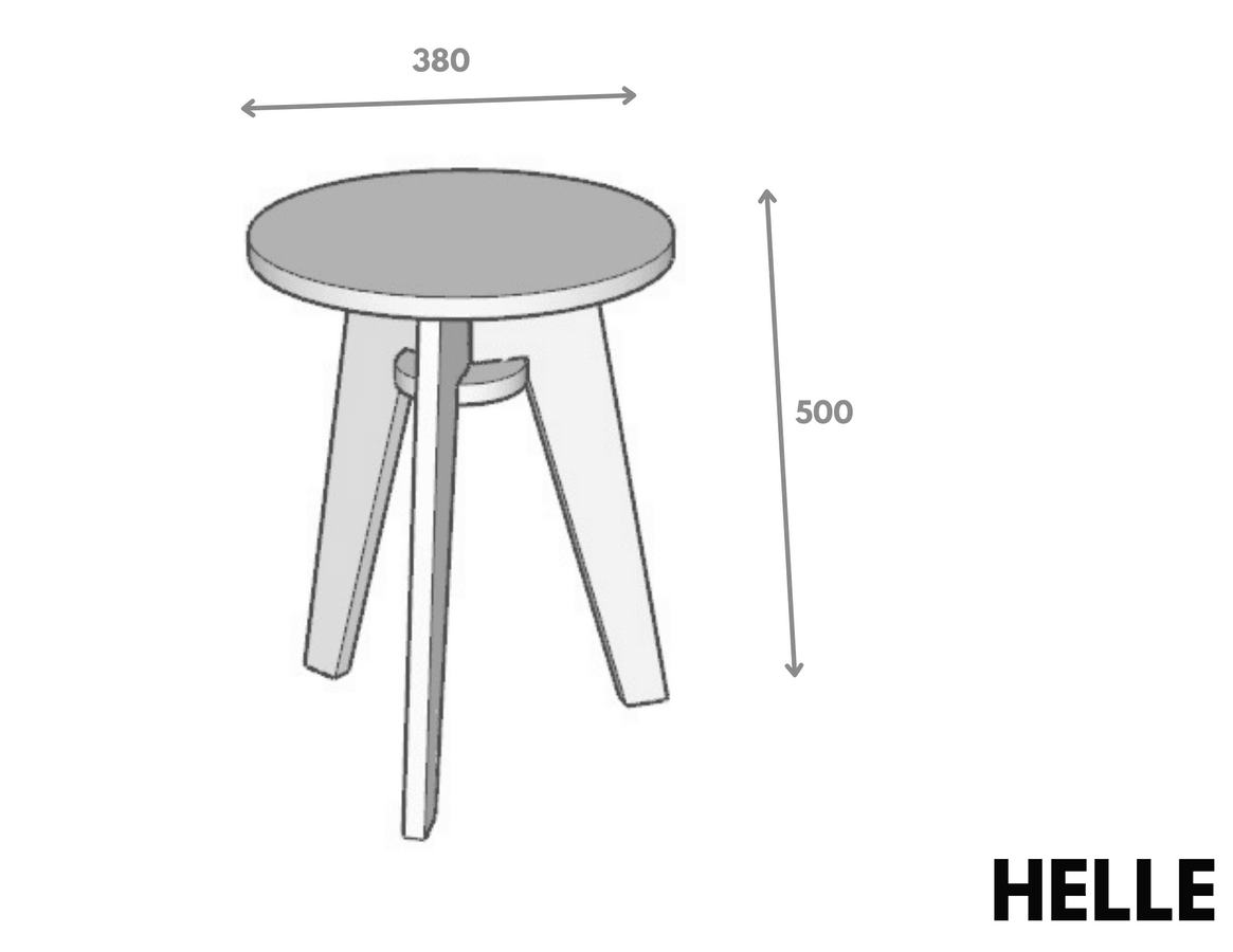 Helle Yuvarlak Tekli Plywood Sehpa – Doğal Ahşap, Modern Tasarım Yan Sehpa