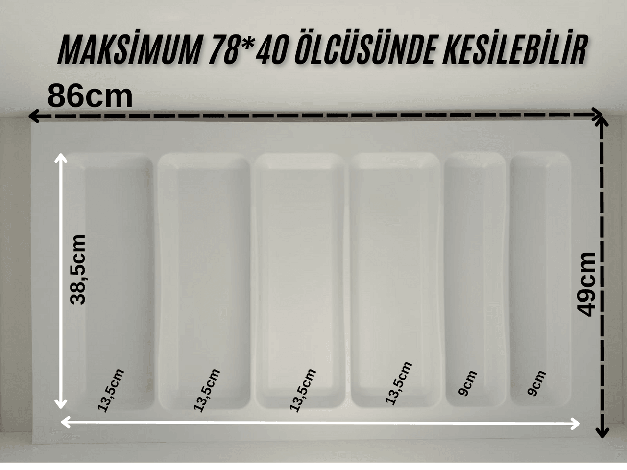 85x49 Cm. Beyaz Kaşıklık Ve Kepçelik 2'li Set (79X41 CM'E KADAR KESİLEBİLİR)