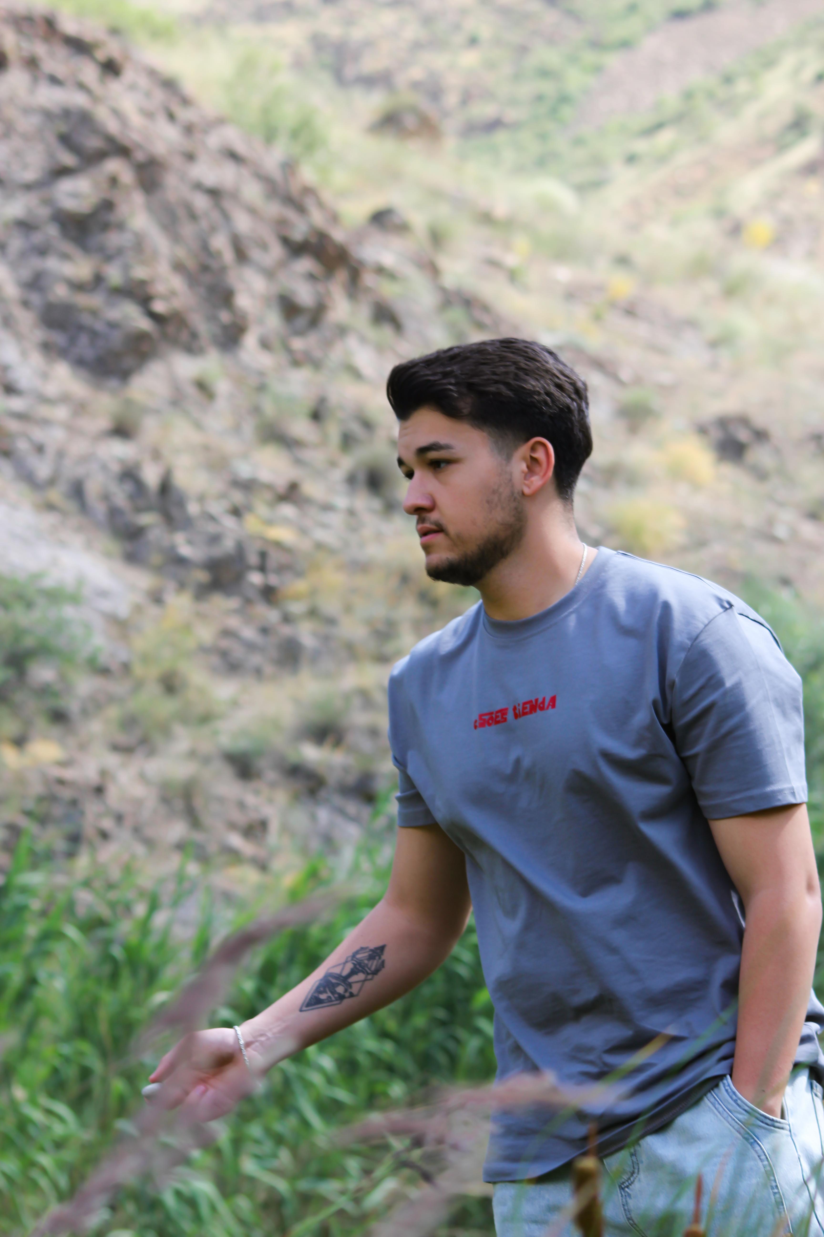 Erkek Relaxed Fit Esoes Tienda Baskılı Pamuklu Tişört