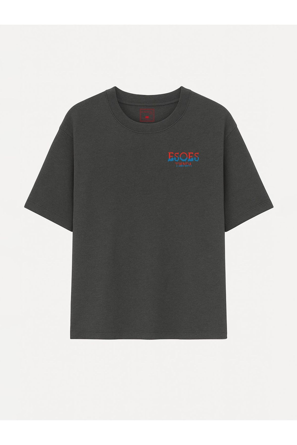 Kadın Oversize Sırt Slogan Baskılı Pamuklu Tişört