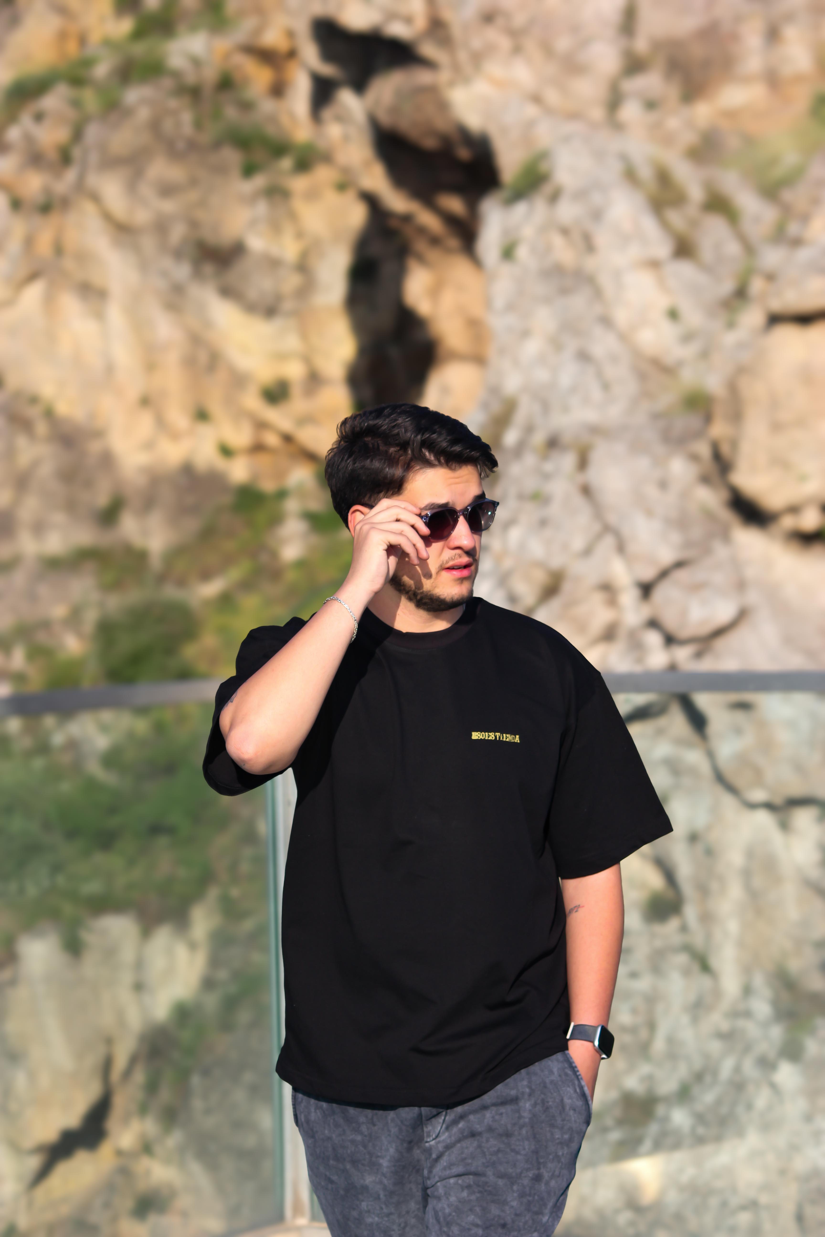 Baskılı Pamuk Dokulu Oversize Erkek Tişört