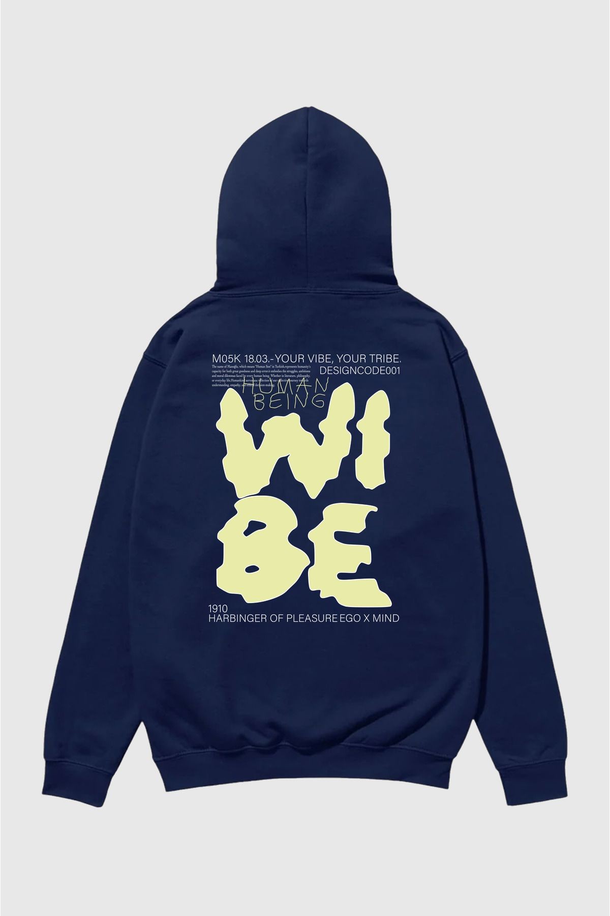 Wibe Unısex Kapüşonlu Sırt Baskılı Sweatshirt