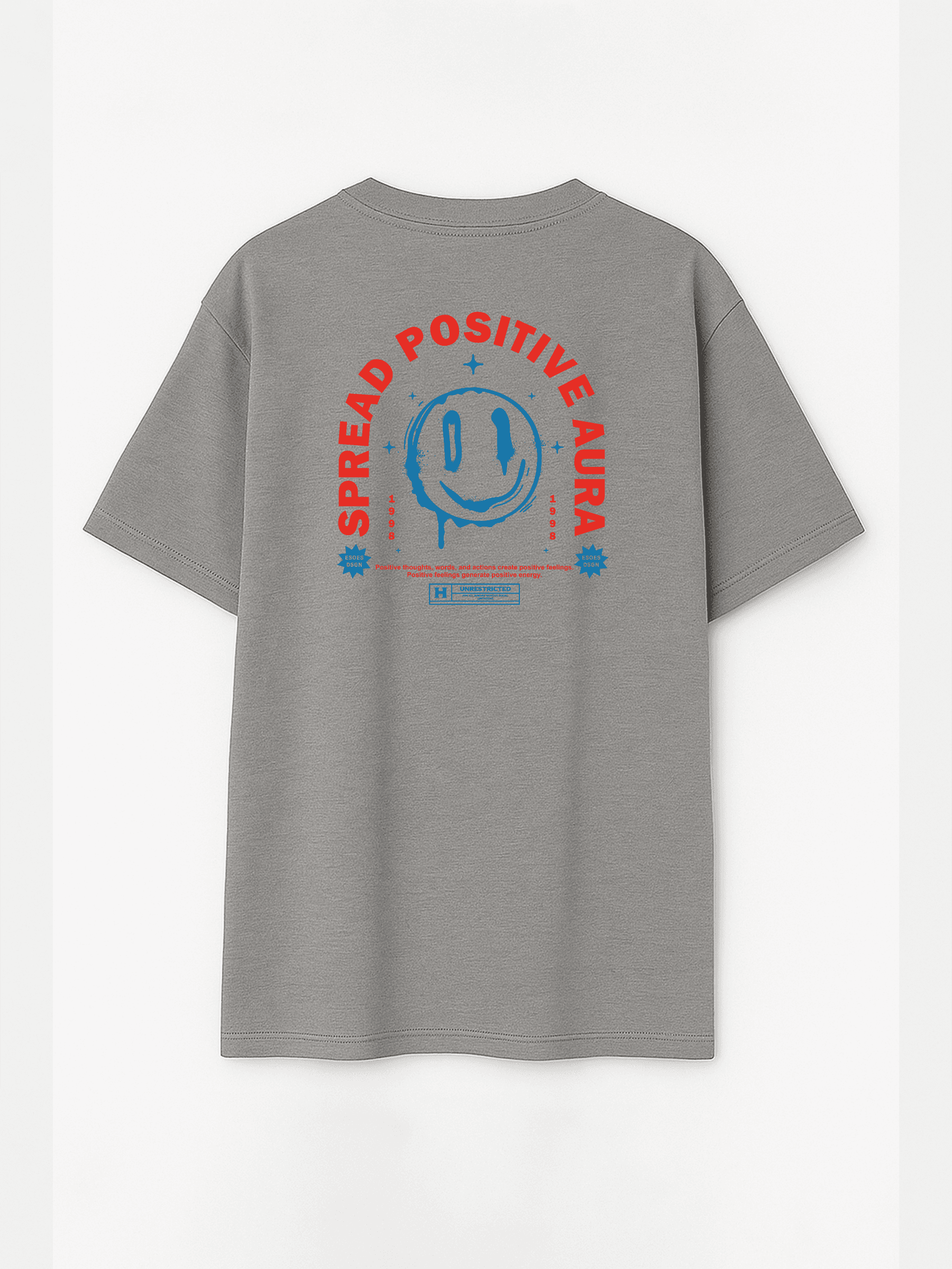 Erkek Oversize Sırt Slogan Baskılı Pamuklu Tişört