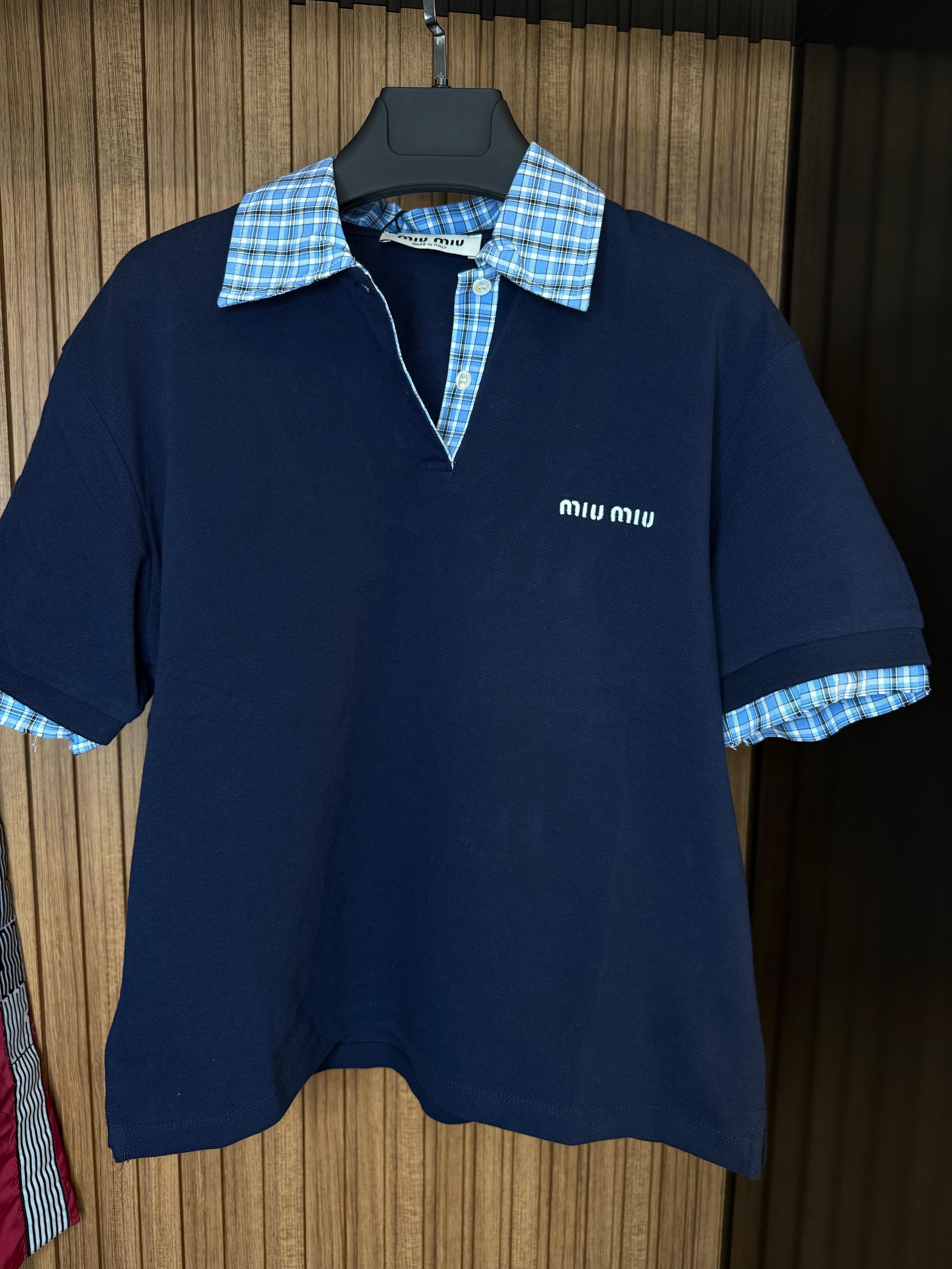 Miu- Polo Yaka Ekose detay
