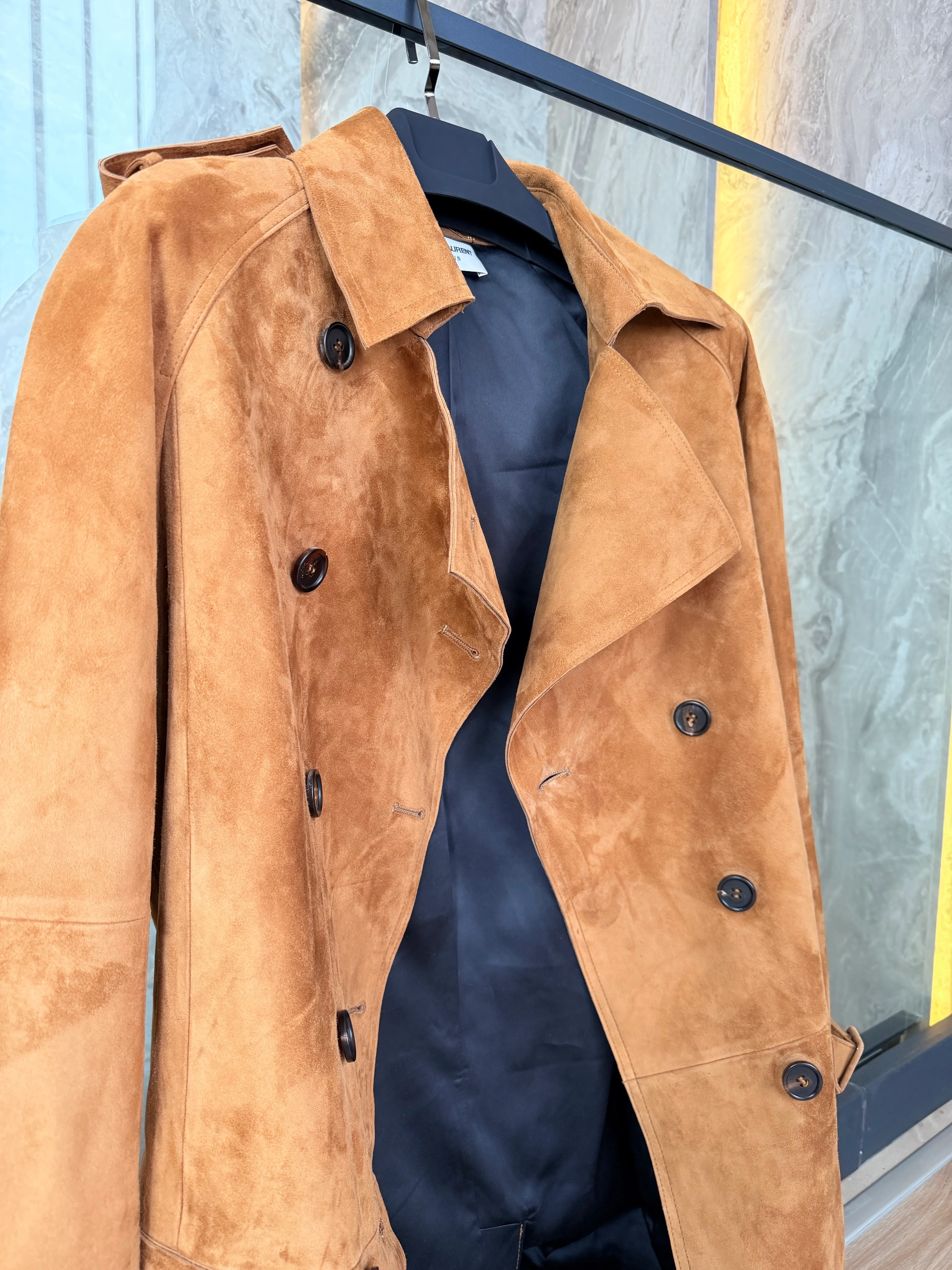 Laurent Suede Trench Coat – Terre de Luxe