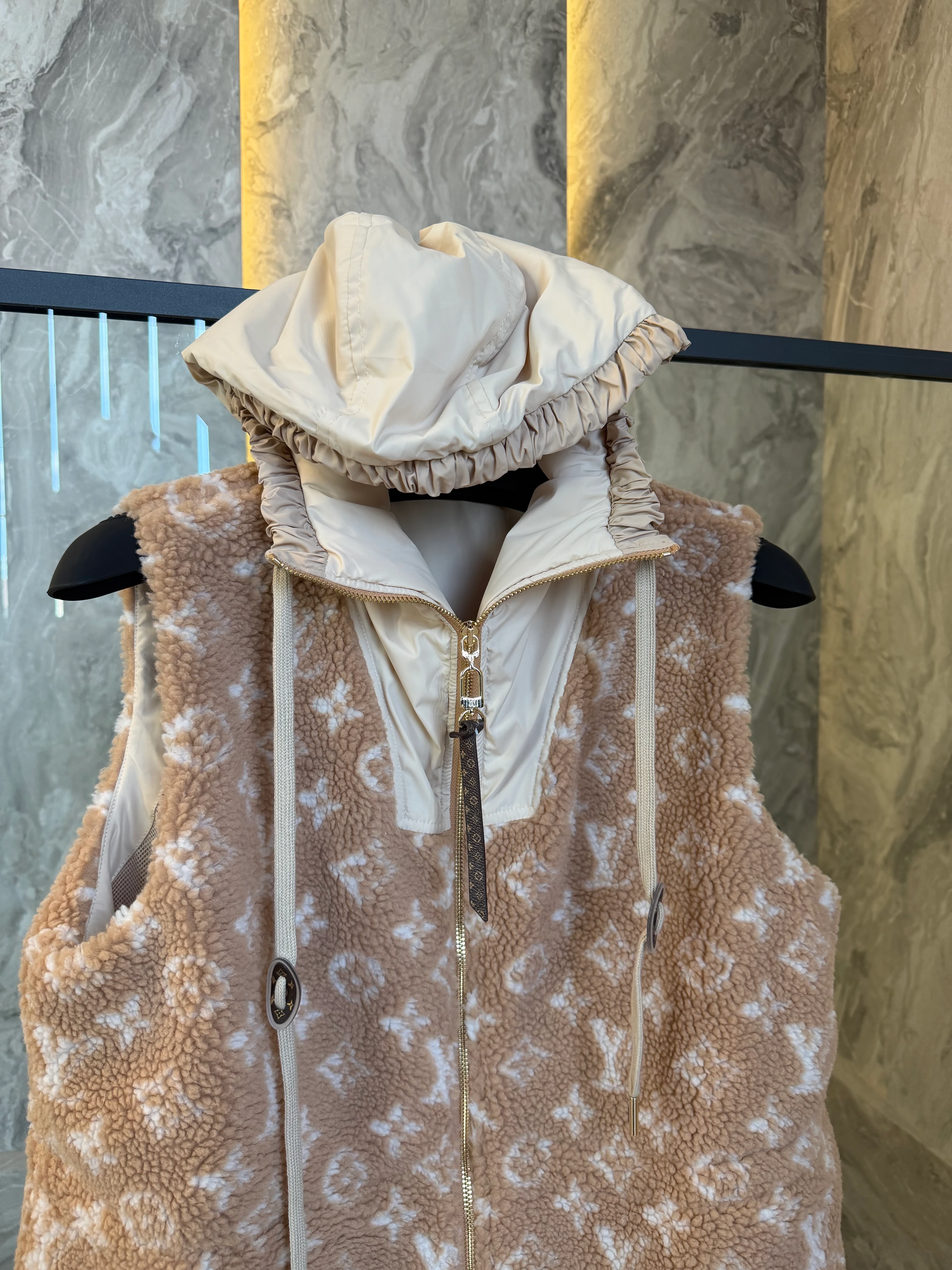 Monogram Teddy Vest – Reversible Effect