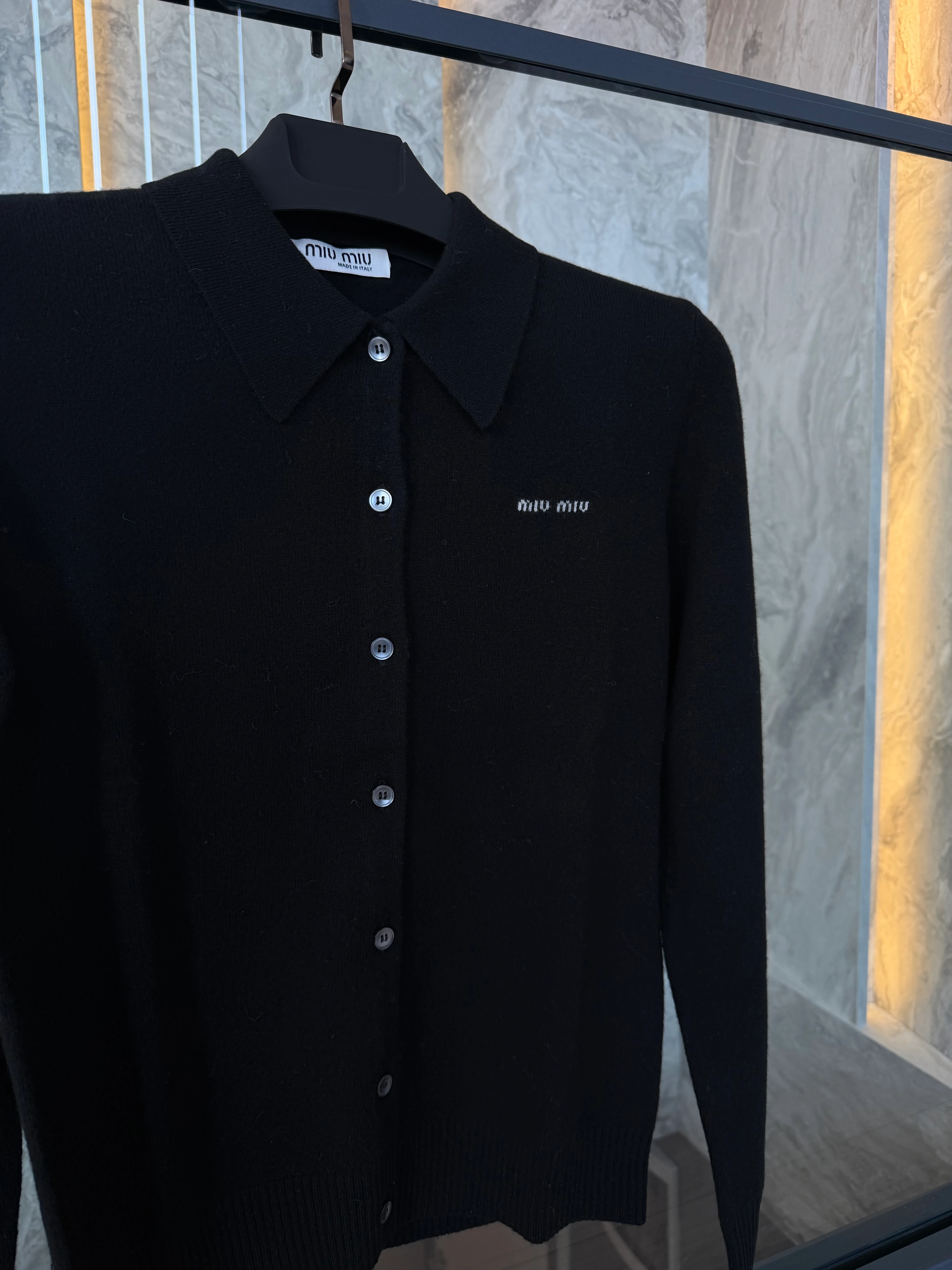 Miu Noir Classic Knit Cardigan