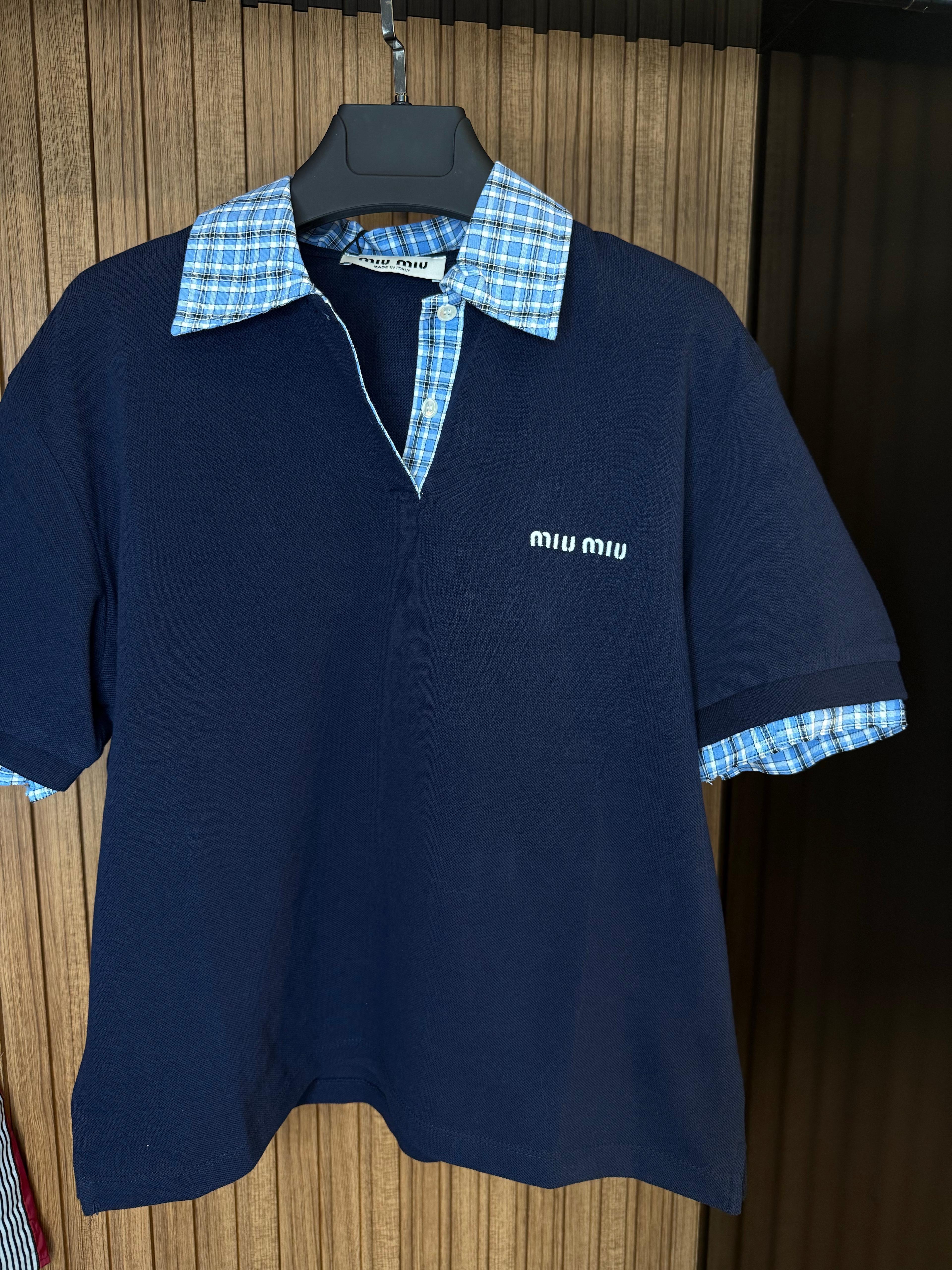 Miu- Polo Yaka Ekose detay