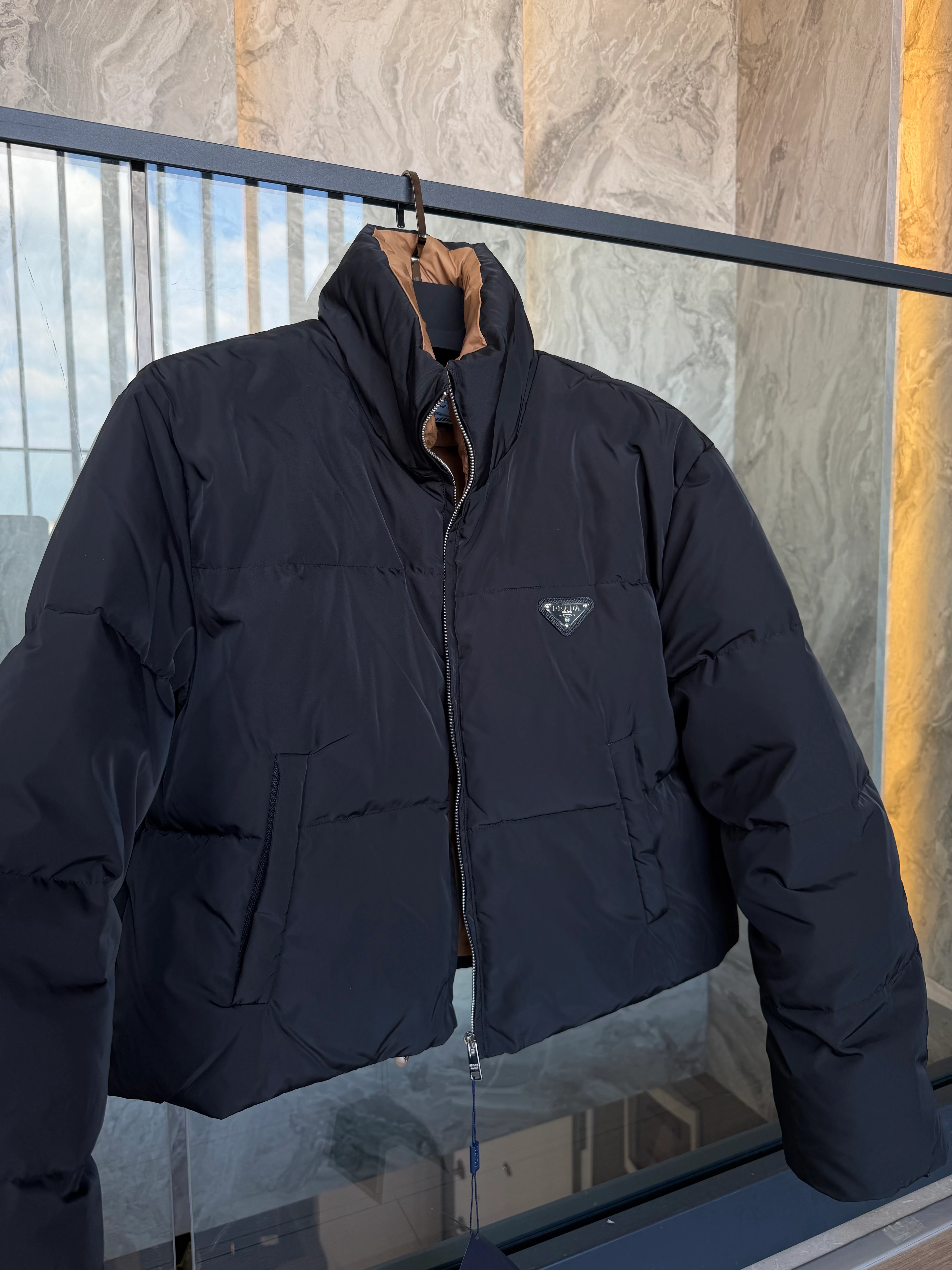 Prad / Re-Nylon Puffer Jacket – Black / White