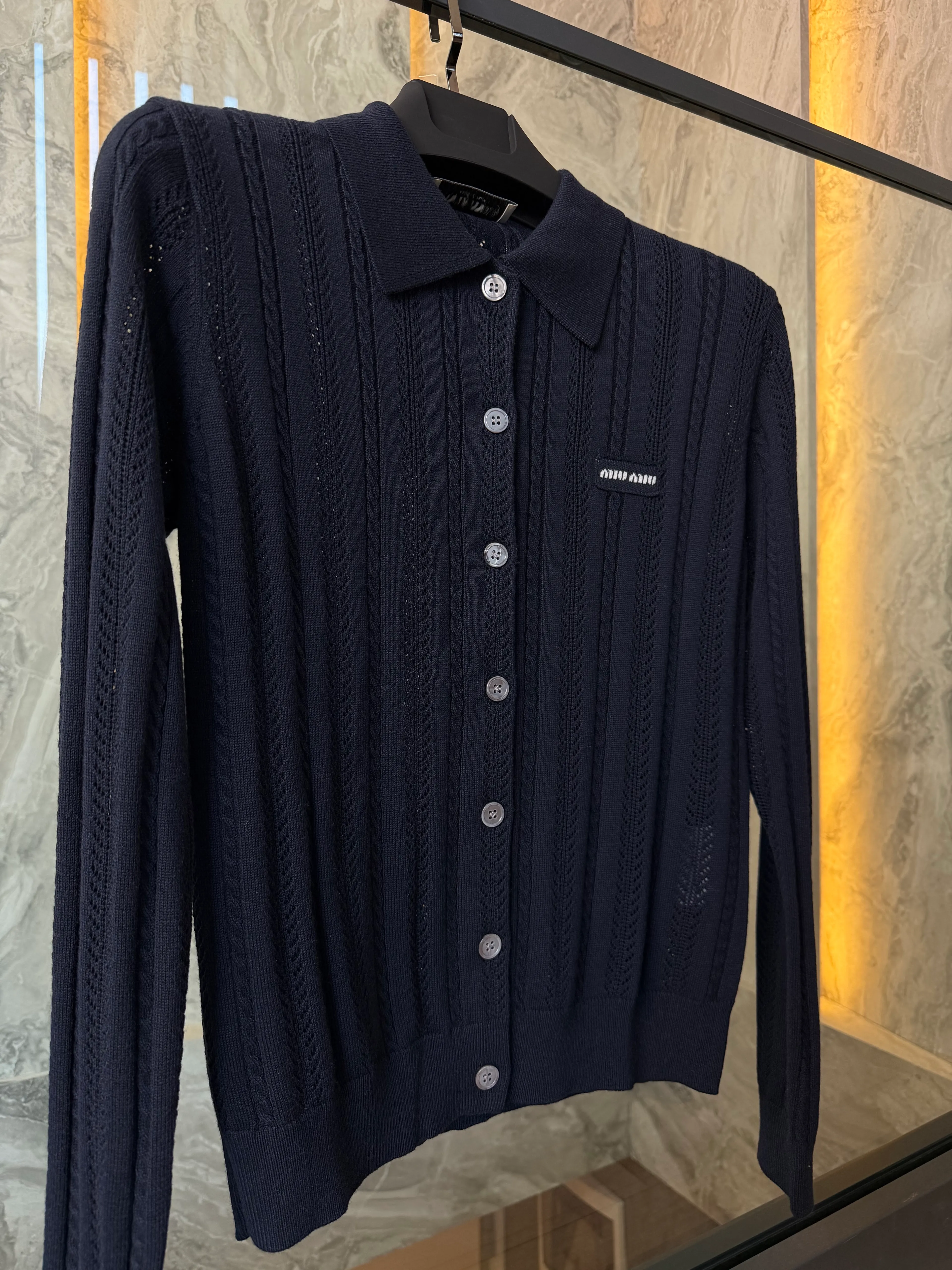 Miu Navy Knit Cardigan