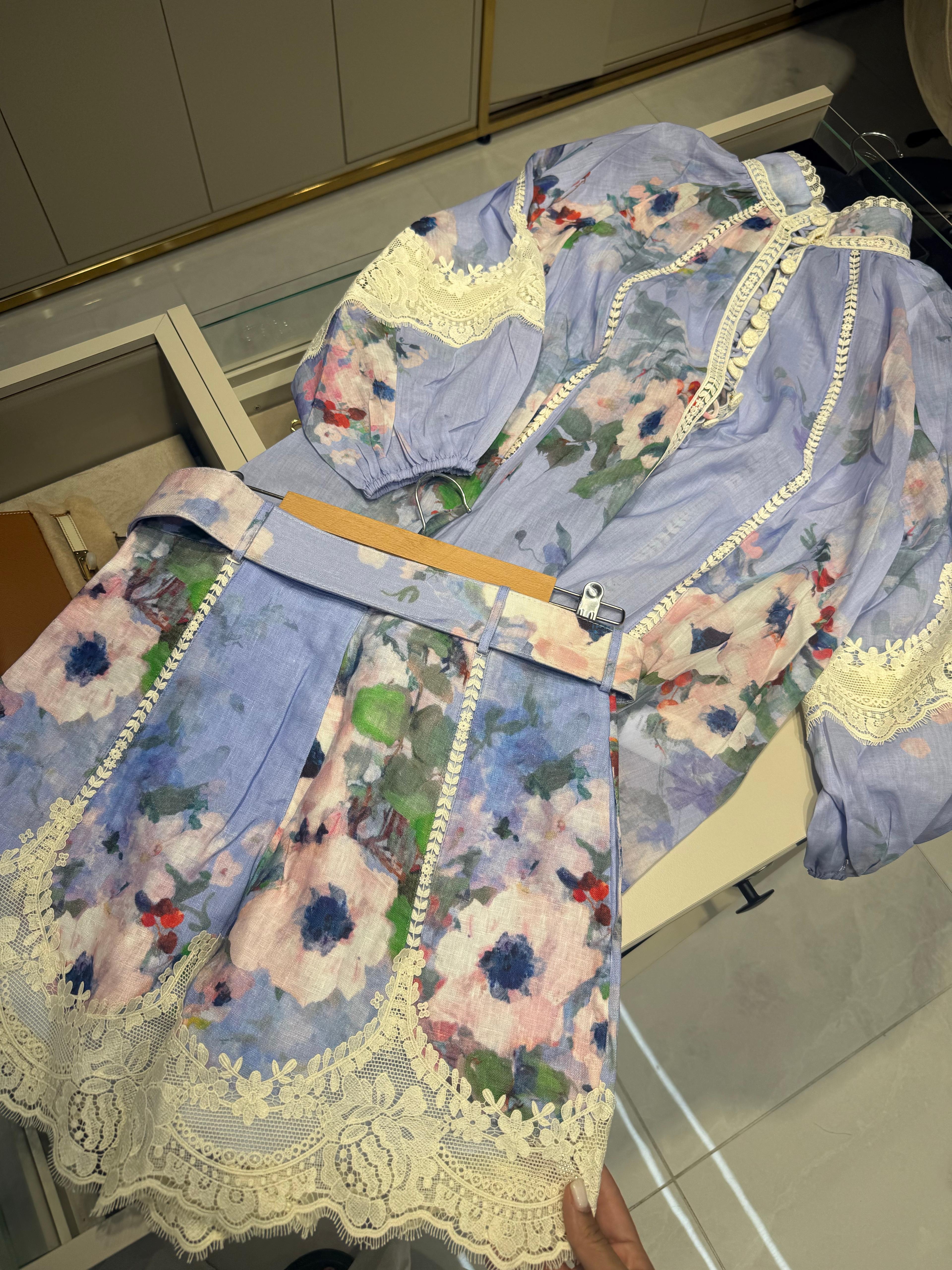 Zim- Blue Blossom Lace Dress
