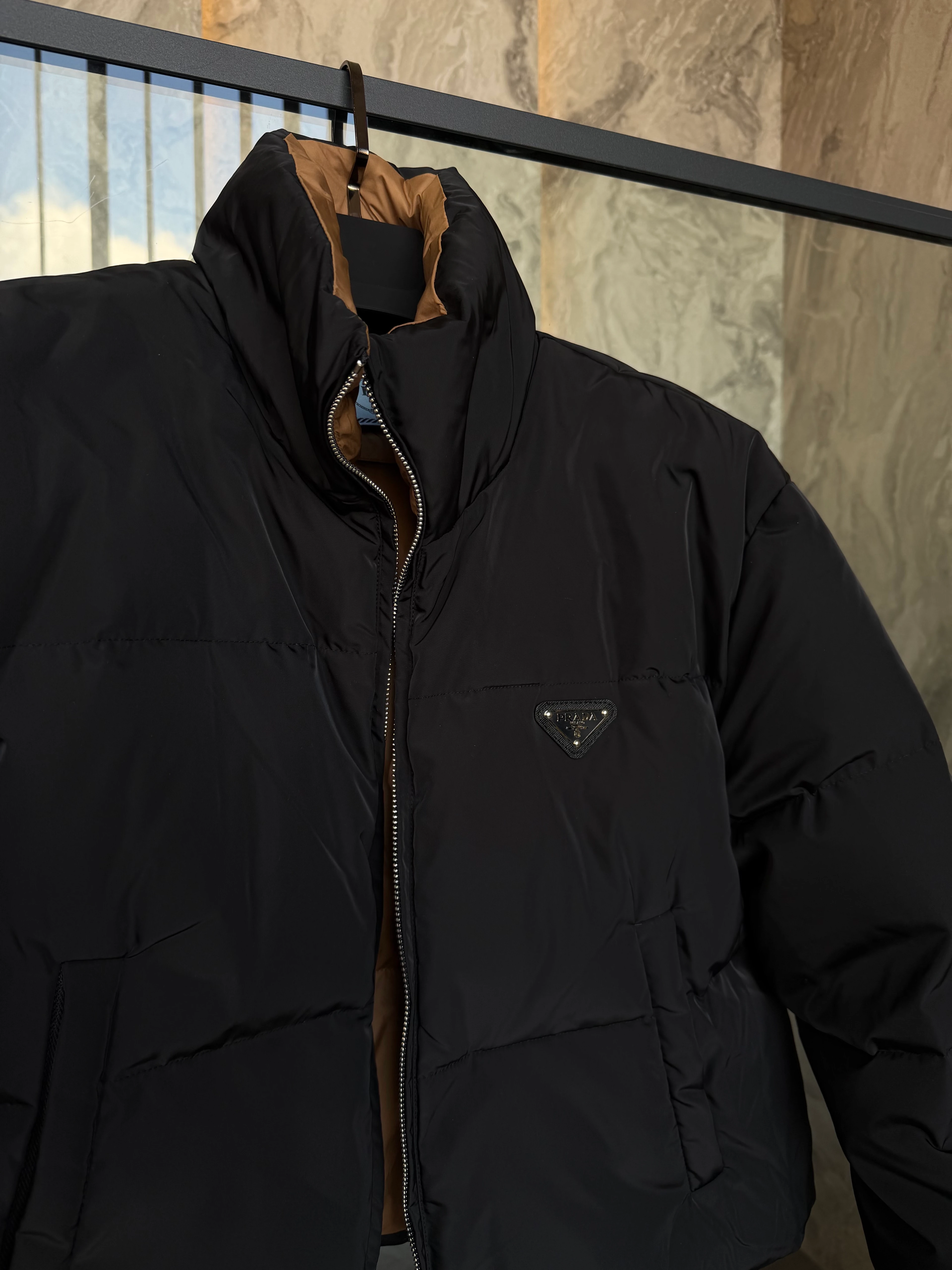 Prad / Re-Nylon Puffer Jacket – Black / White