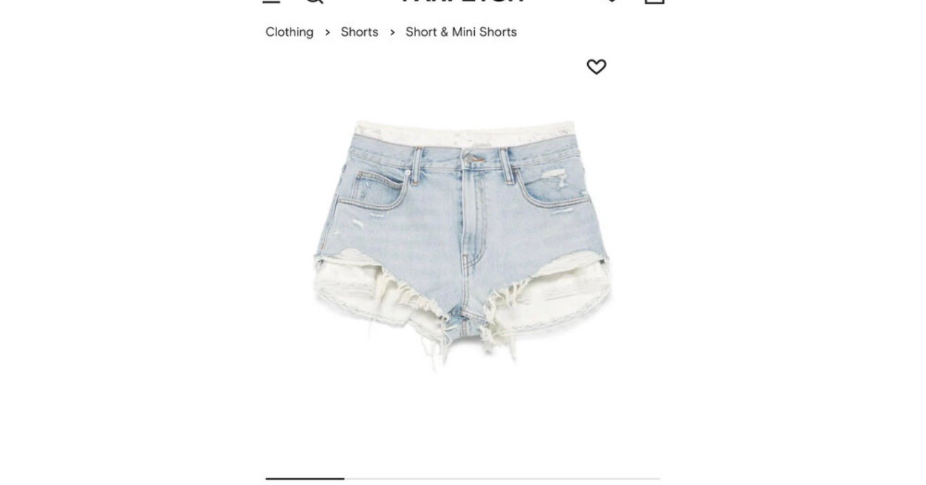 Wang- Riviera Lace” Denim Şort 