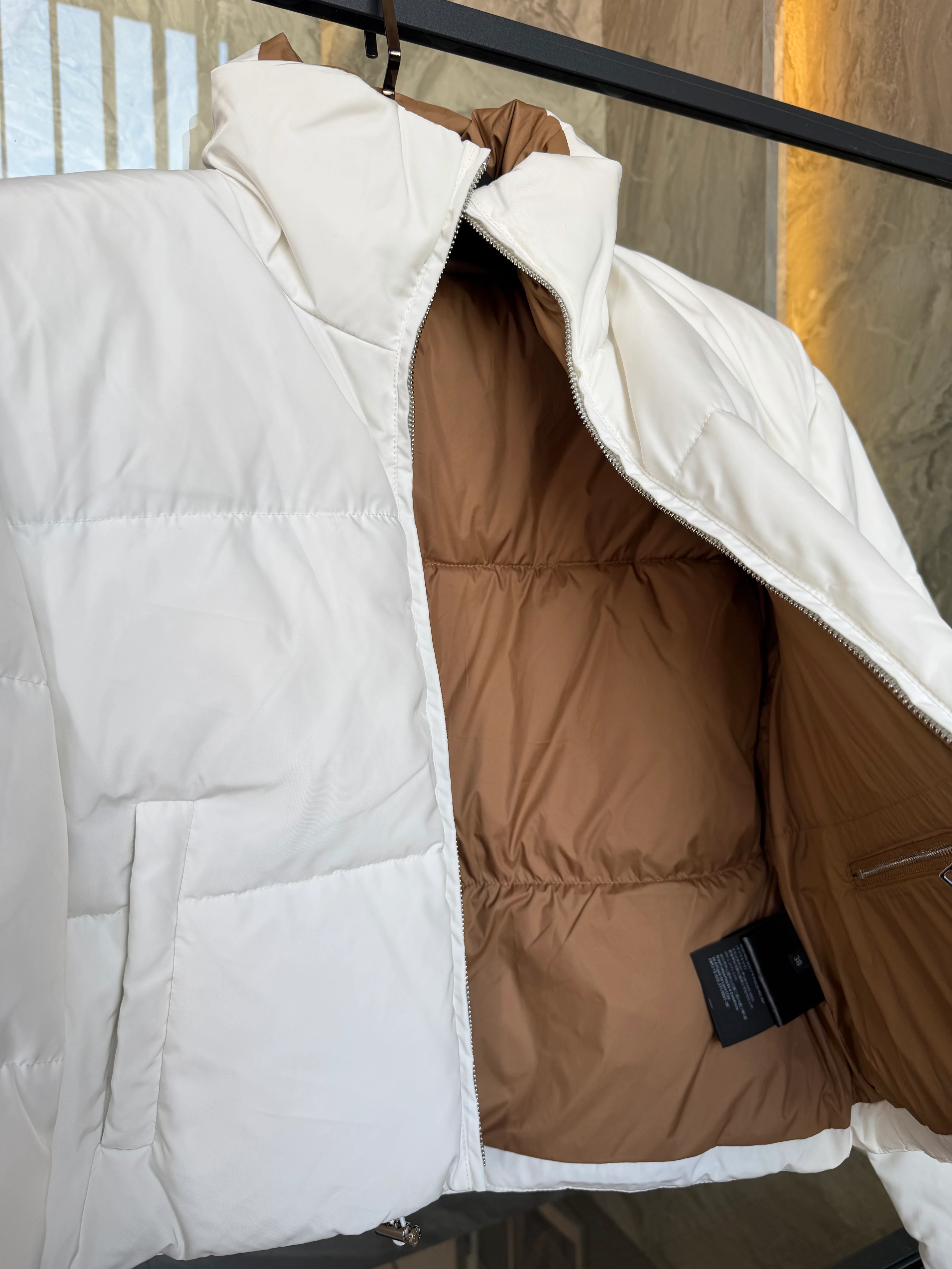 Prad / Re-Nylon Puffer Jacket – Black / White