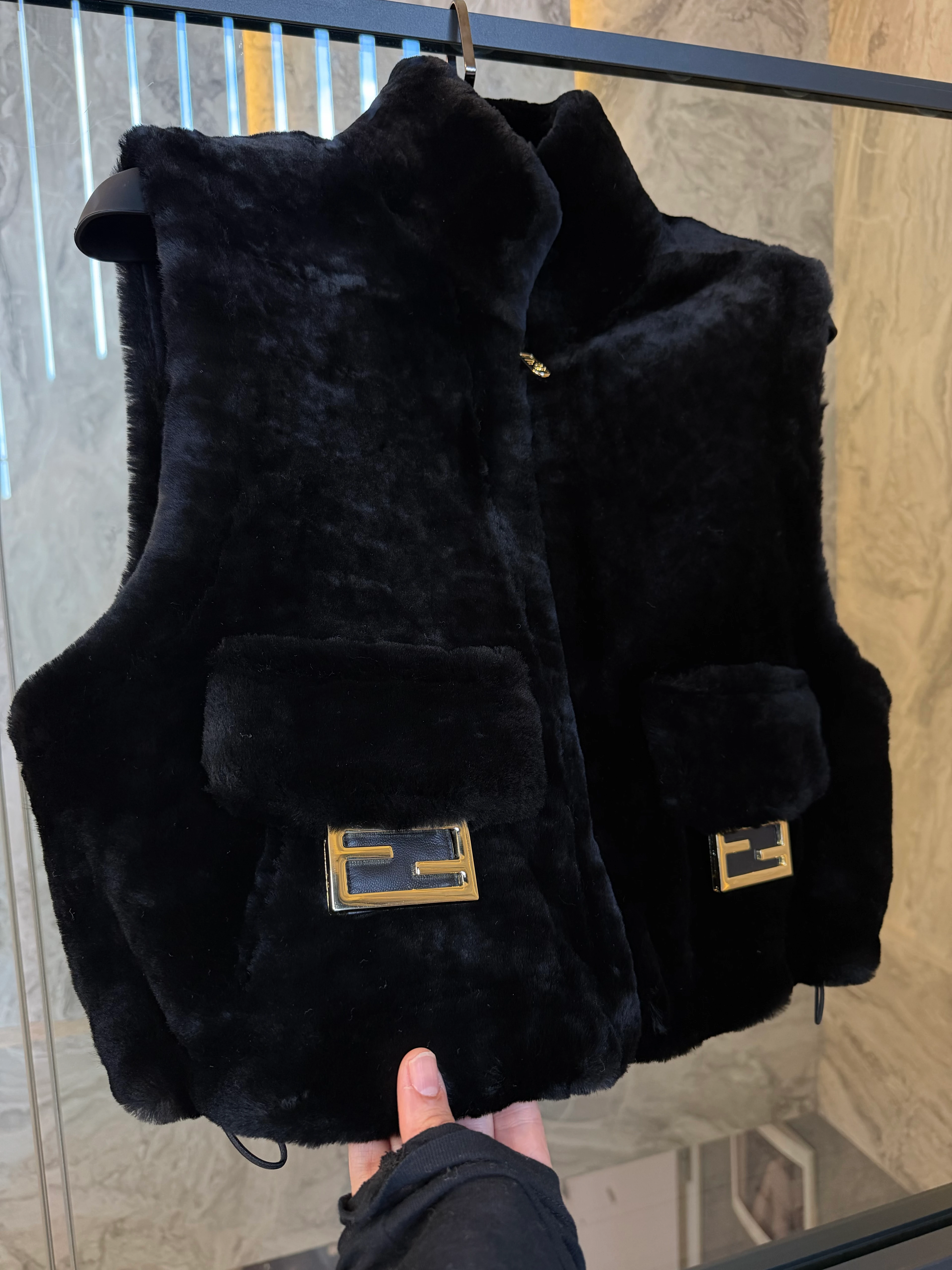 Fendi Shearling Leather-Lined Vest 