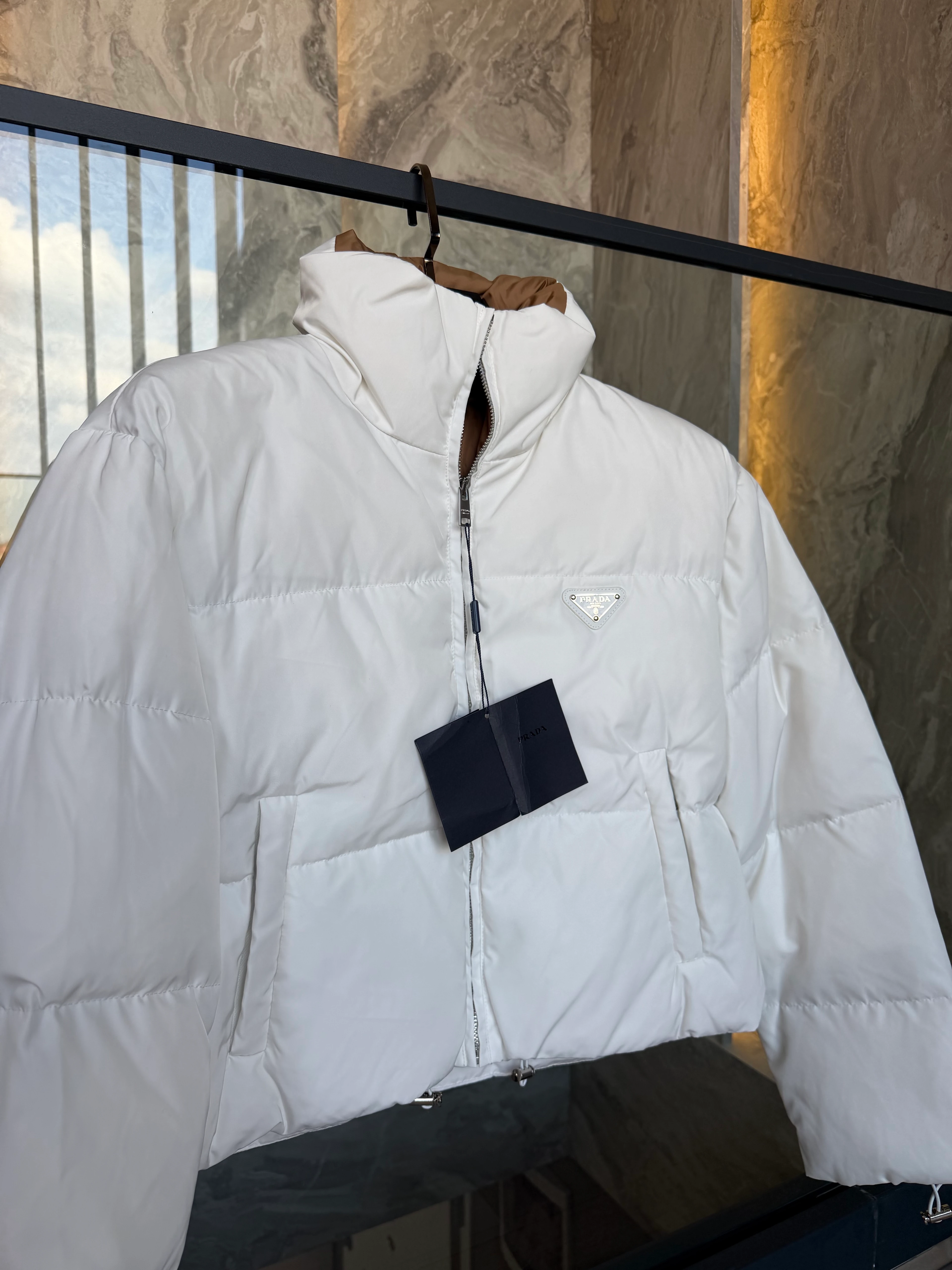 Prad / Re-Nylon Puffer Jacket – Black / White