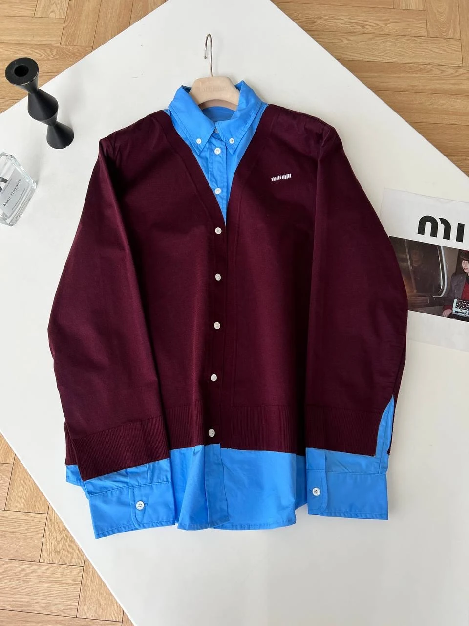 MIU Hybrid Shirt-Cardigan