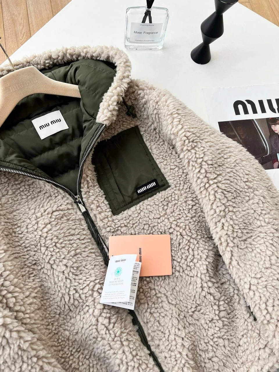 MIU Teddy Sherpa Hooded Jacket