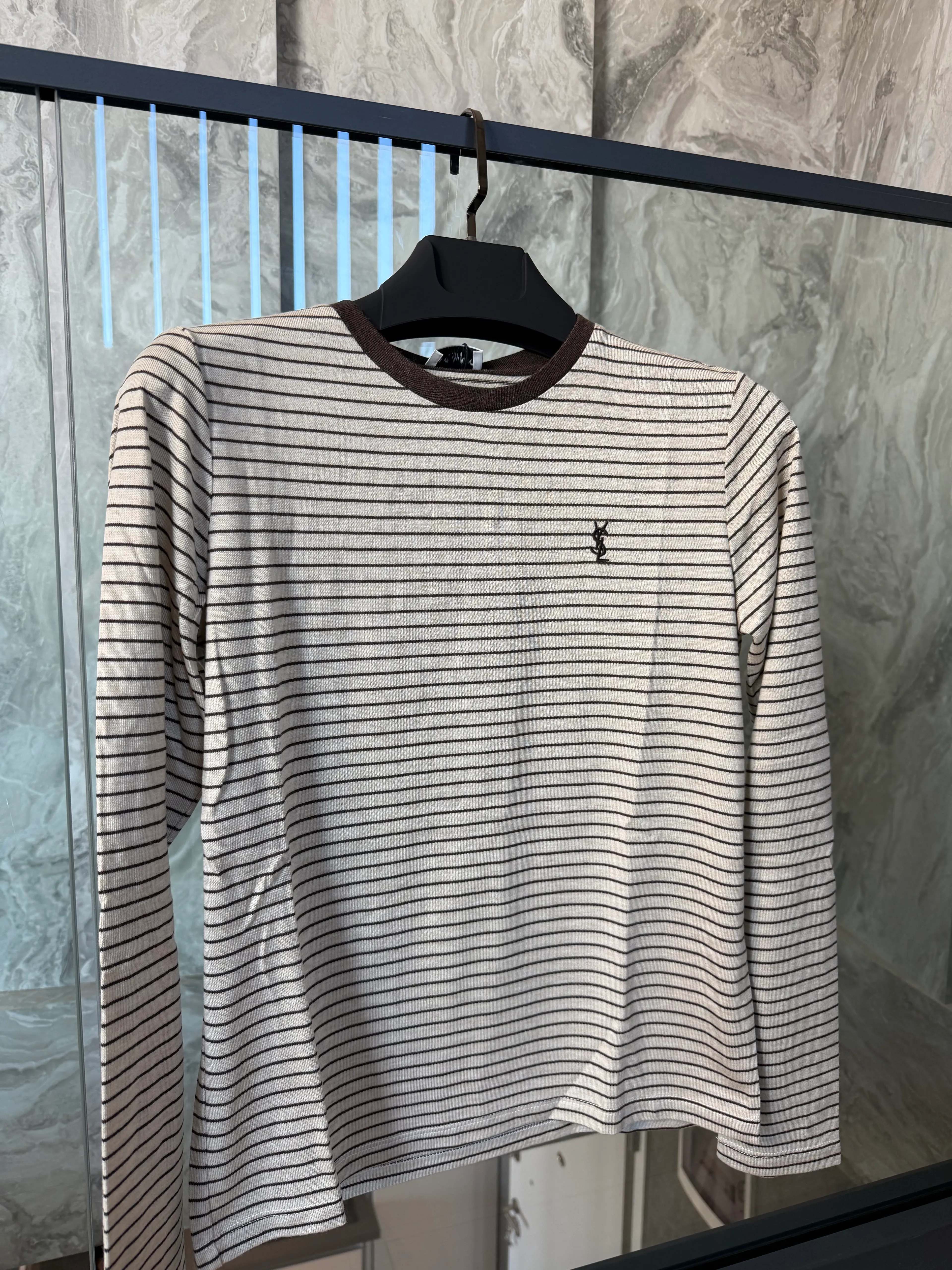 YSL Çizgili Uzun Kol