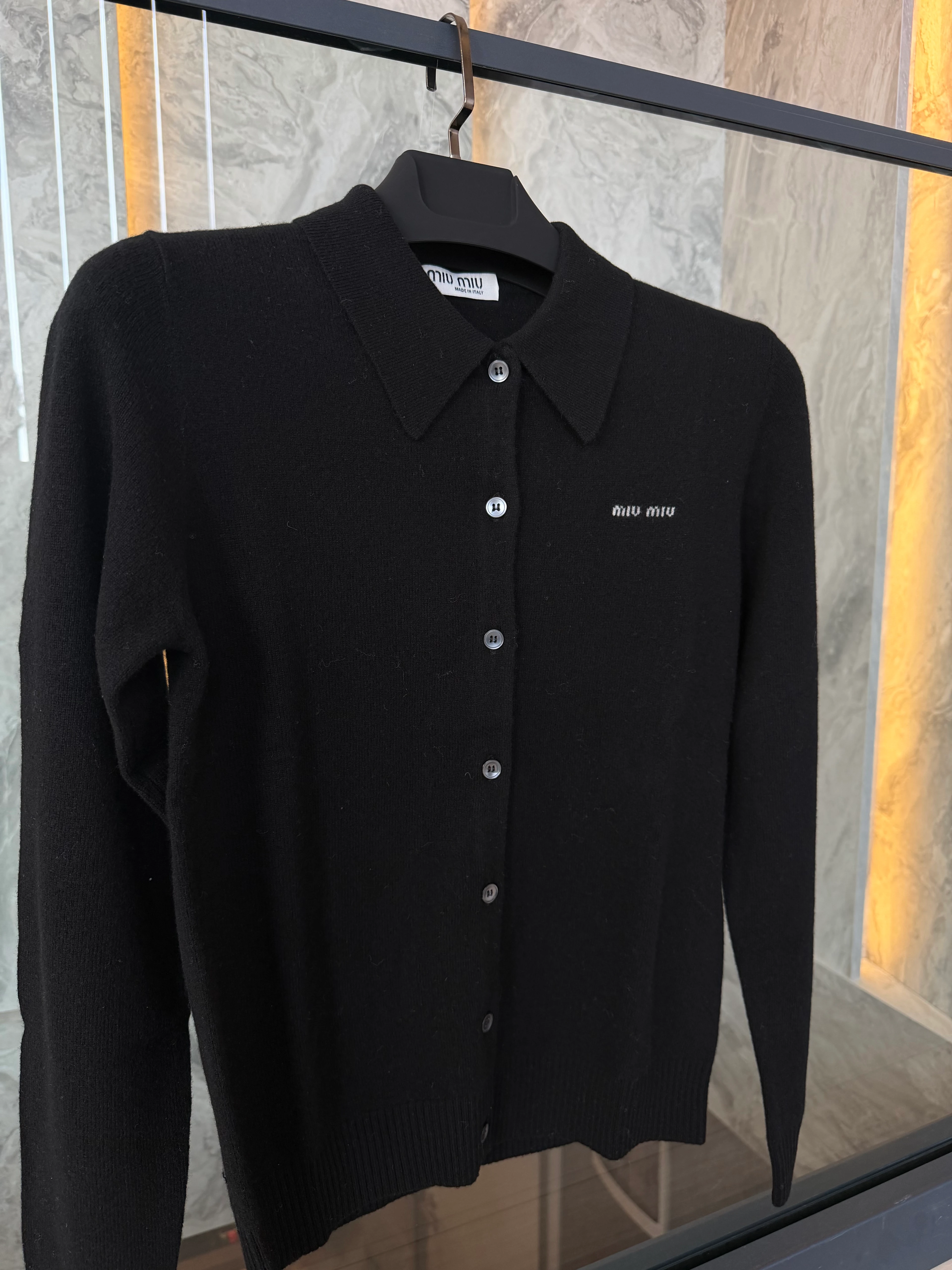 Miu Noir Classic Knit Cardigan