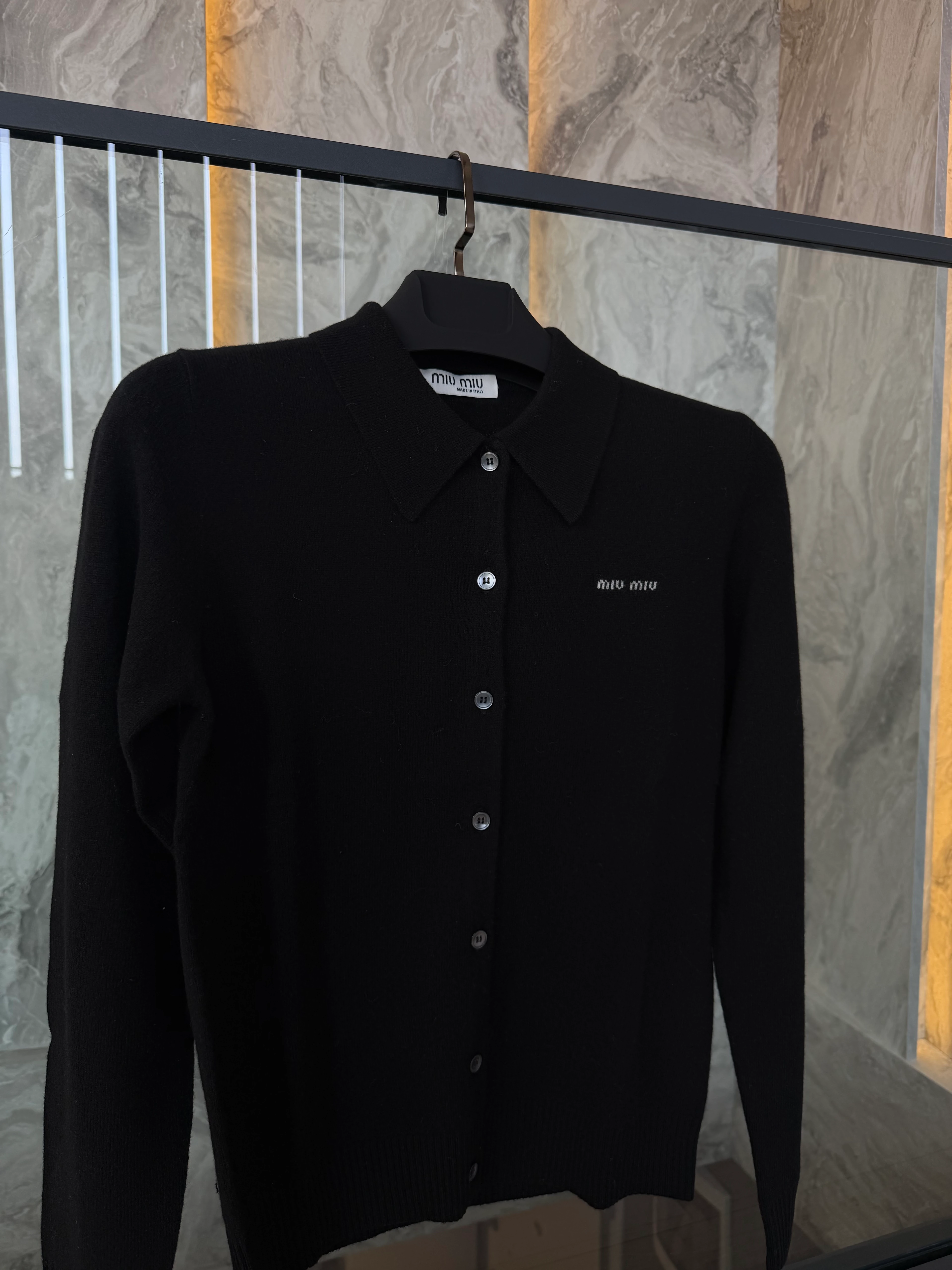 Miu Noir Classic Knit Cardigan