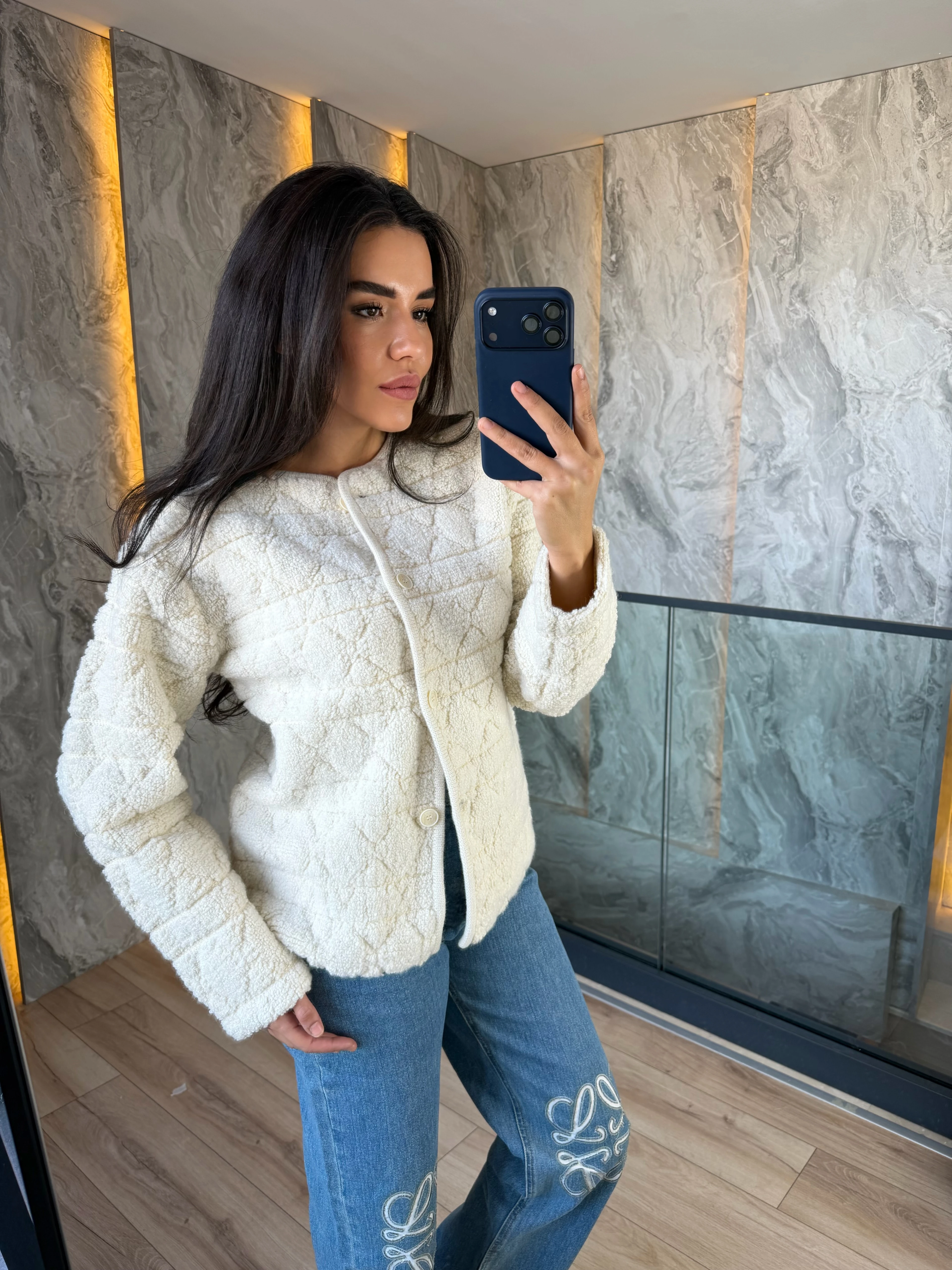 Ivory Oblique Cozy Jacket