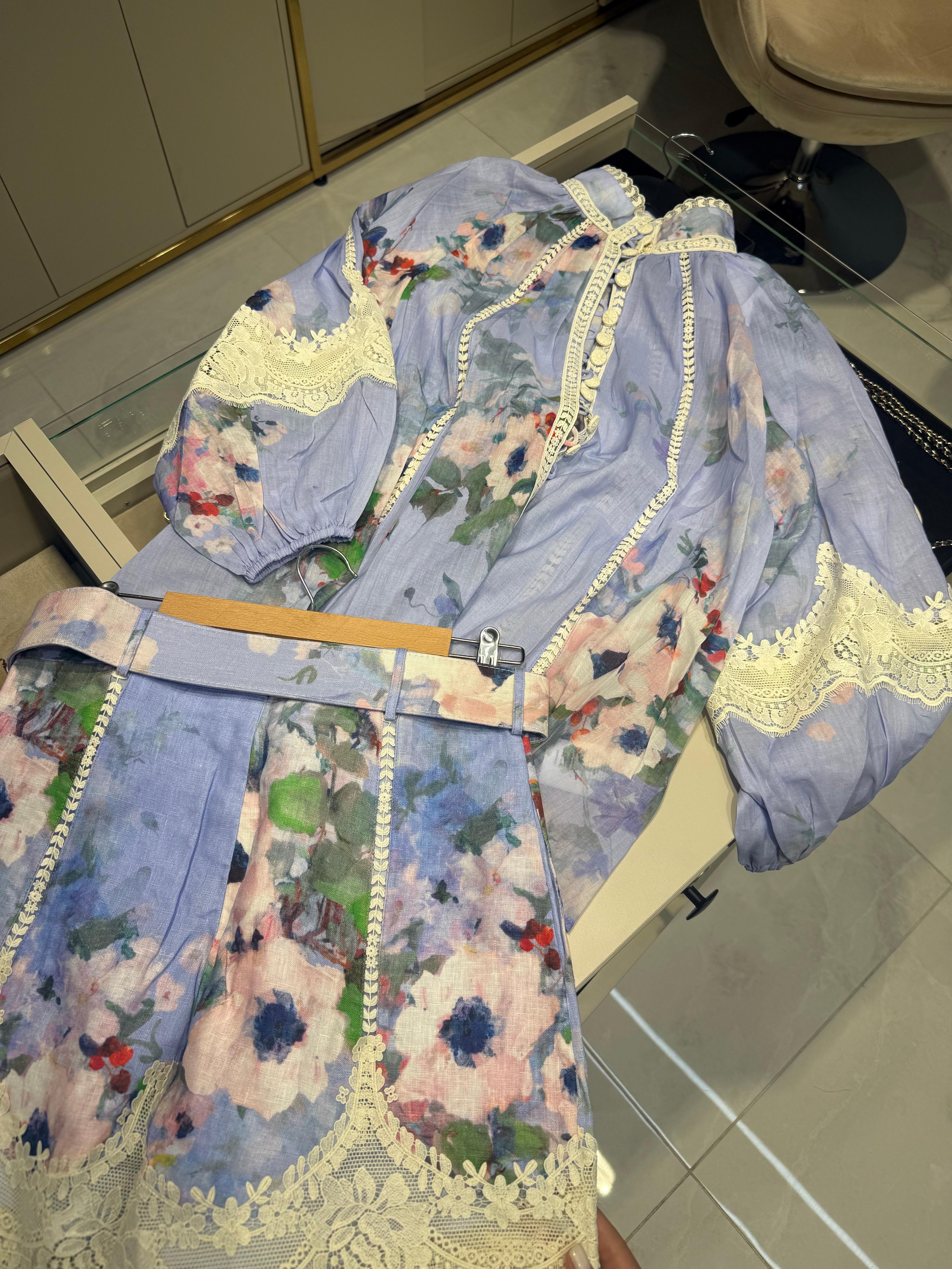 Zim- Blue Blossom Lace Dress