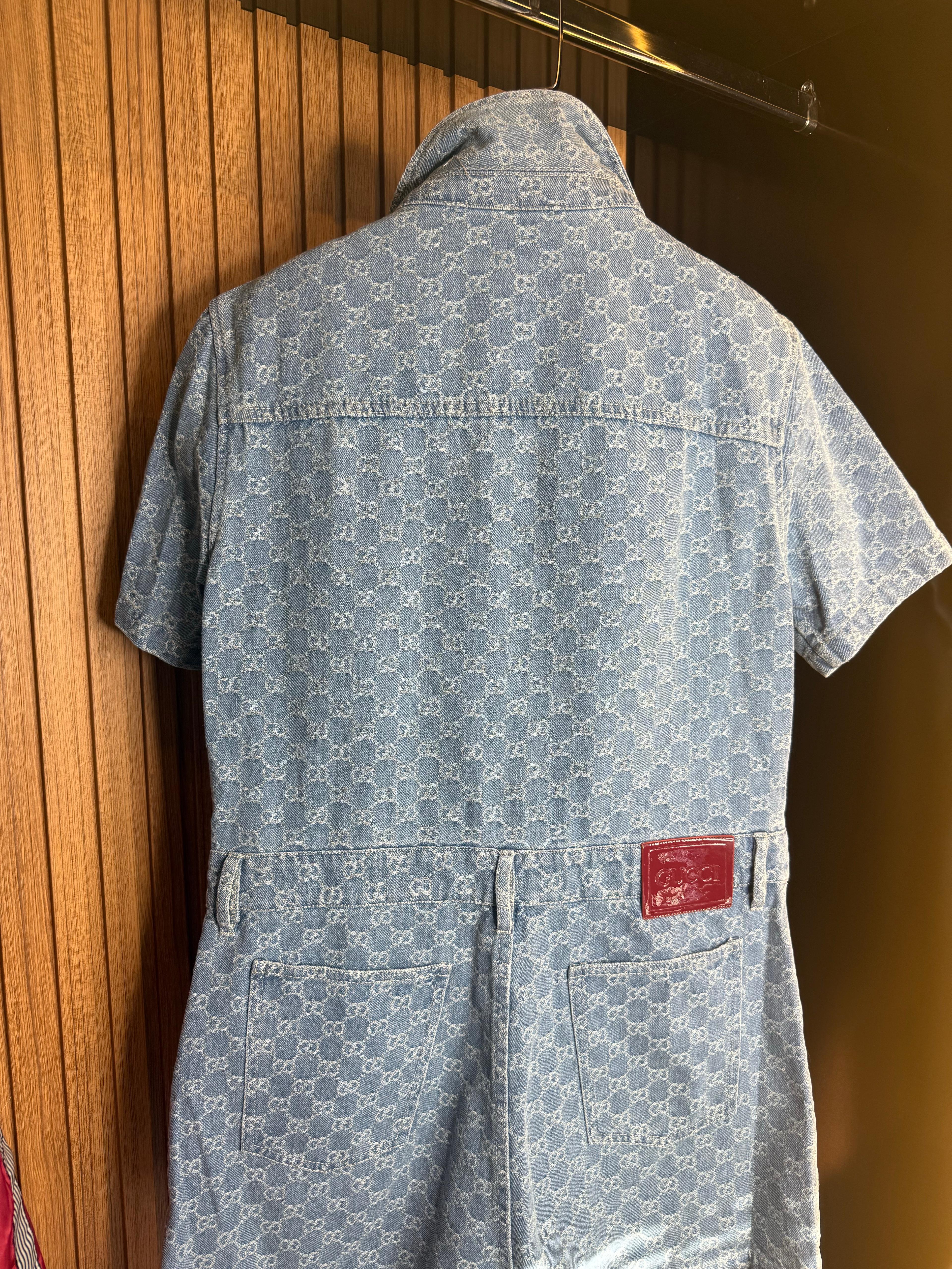 Guc- Monogram Denim Romper